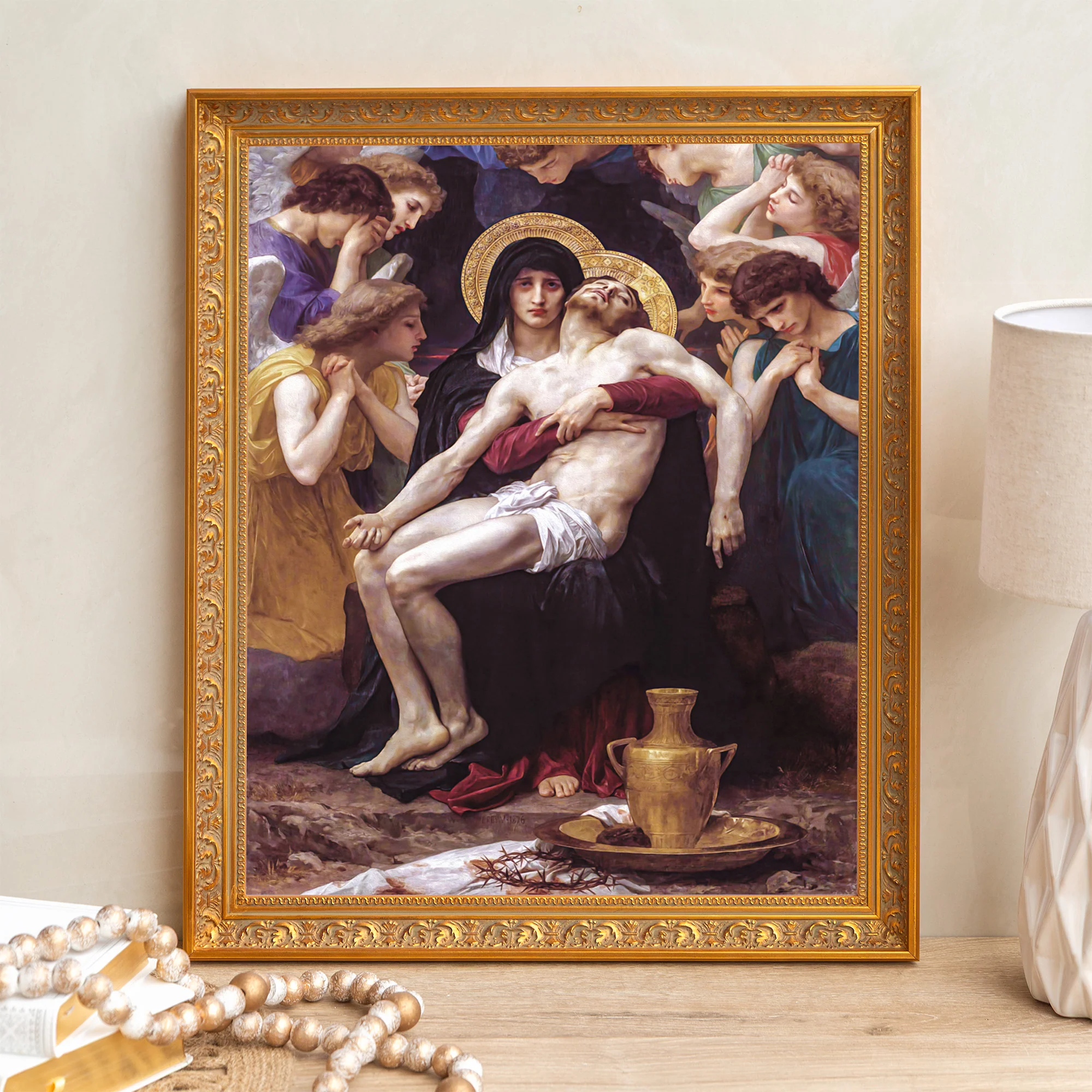 Bouguereau's Pieta Framed Canvas - Sacred Signature Collection - Image 4