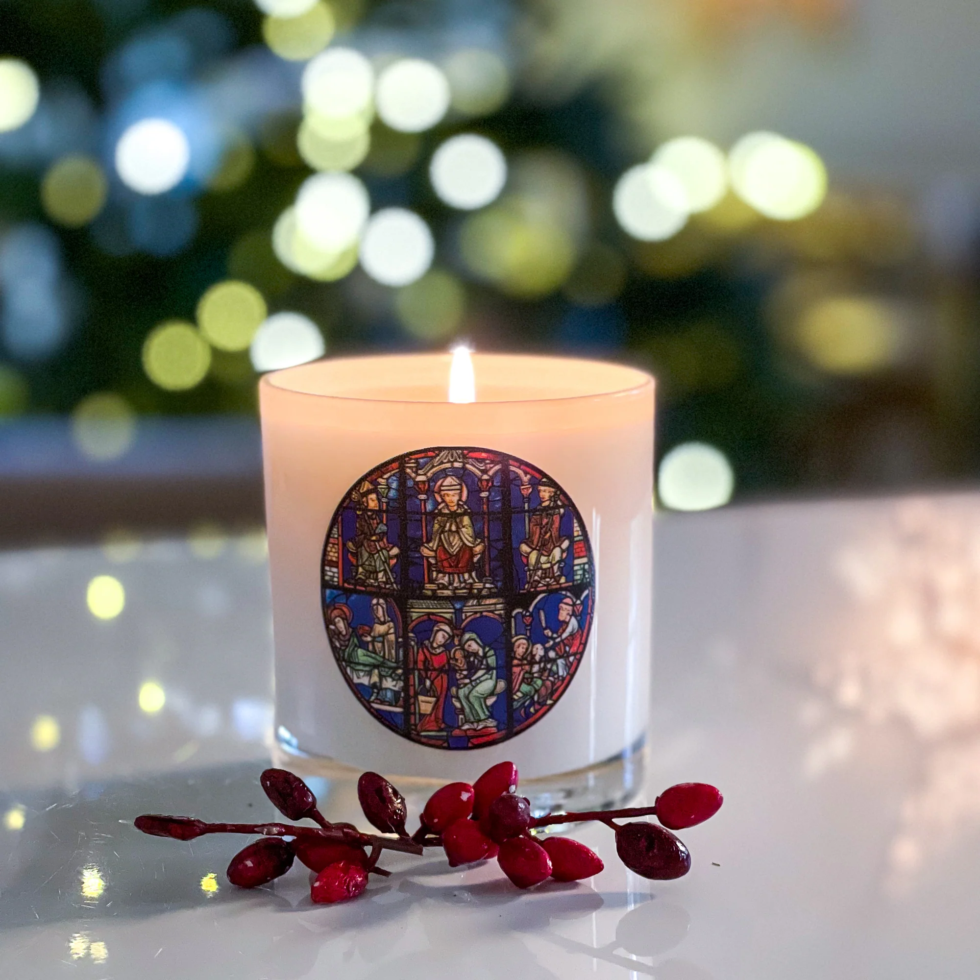 Bourges Cathedral Saint Nicholas Stained Glass Window Candle - Image 2