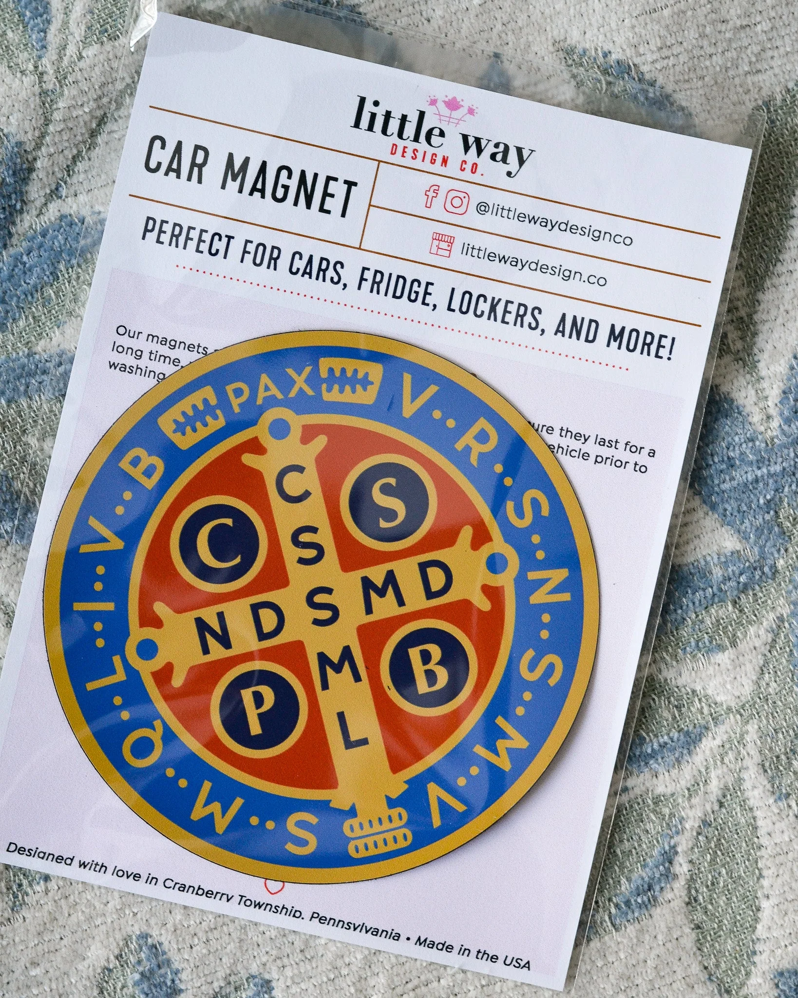 Brightly Colored St. Benedict Medal Car Magnet - Image 4