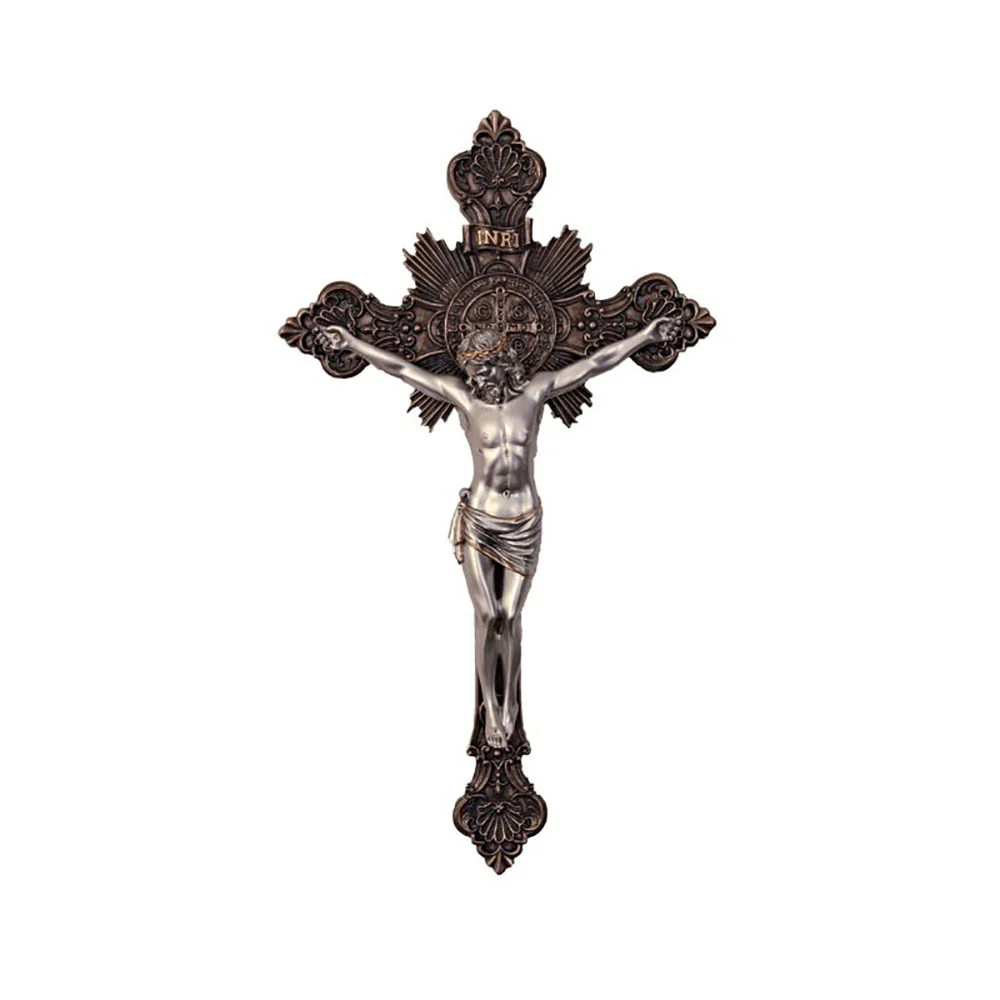 Bronze & Pewter Style Baroque St Benedict Crucifix - 19" - Image 2