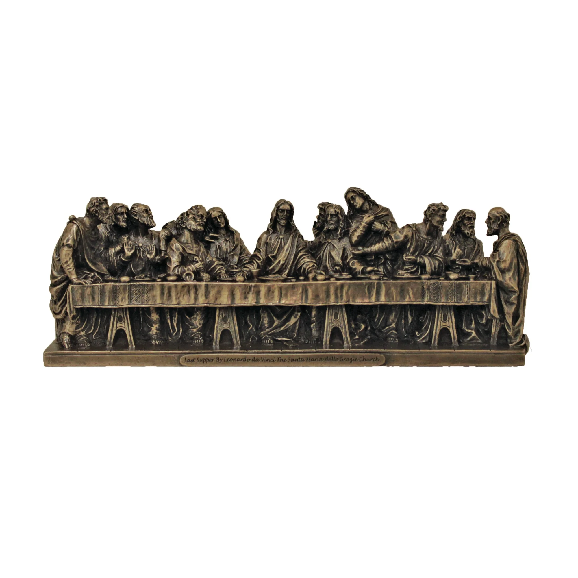 Bronze Tone Last Supper Statue, 9.5''