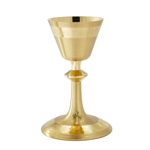 Brushed Gold Chalice and Scale Paten Set