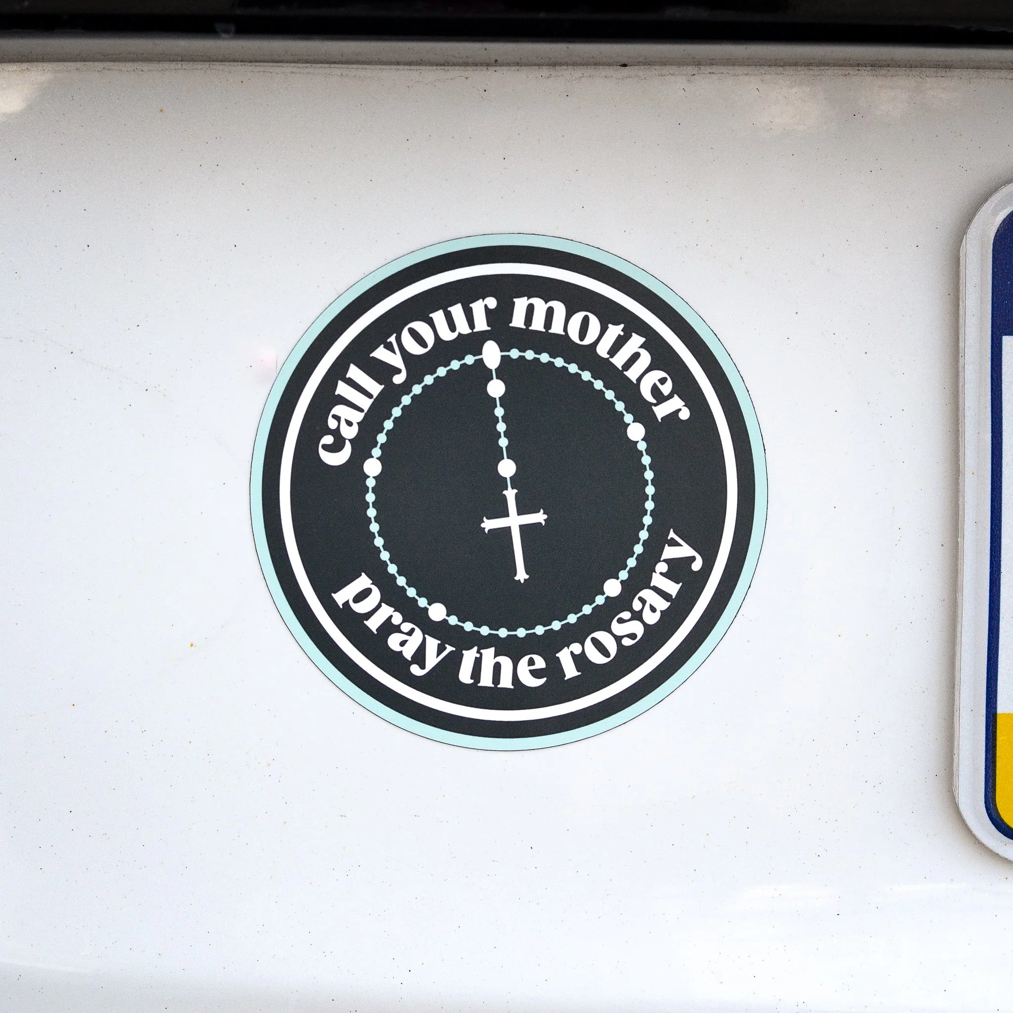 Call Your Mother Pray the Rosary Catholic Car Magnet - Image 2