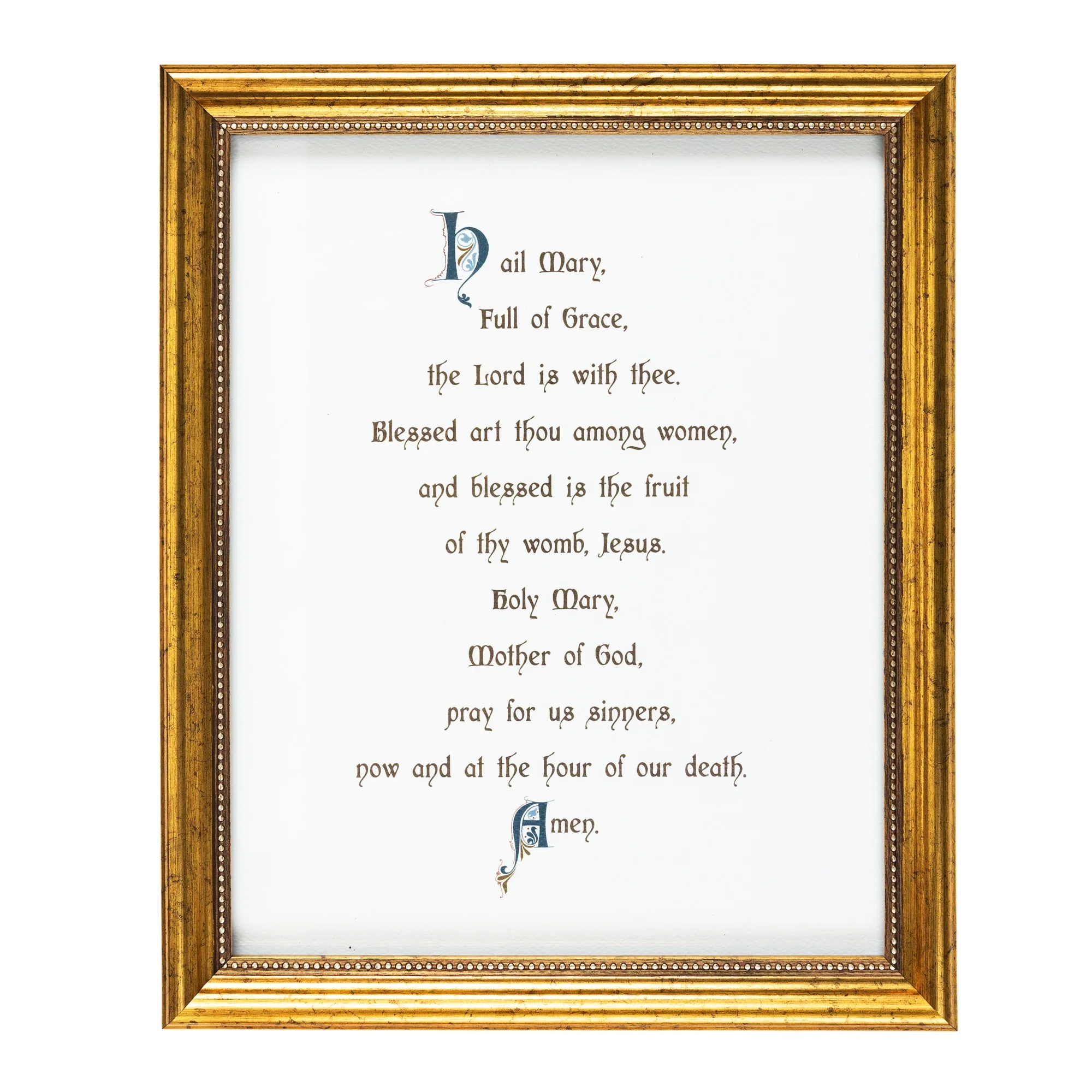 Calligraphy Hail Mary Framed Print - Image 2