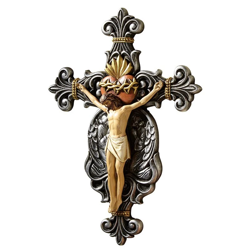 Calvary Sacred Heart Crucifix - 10" - Image 2