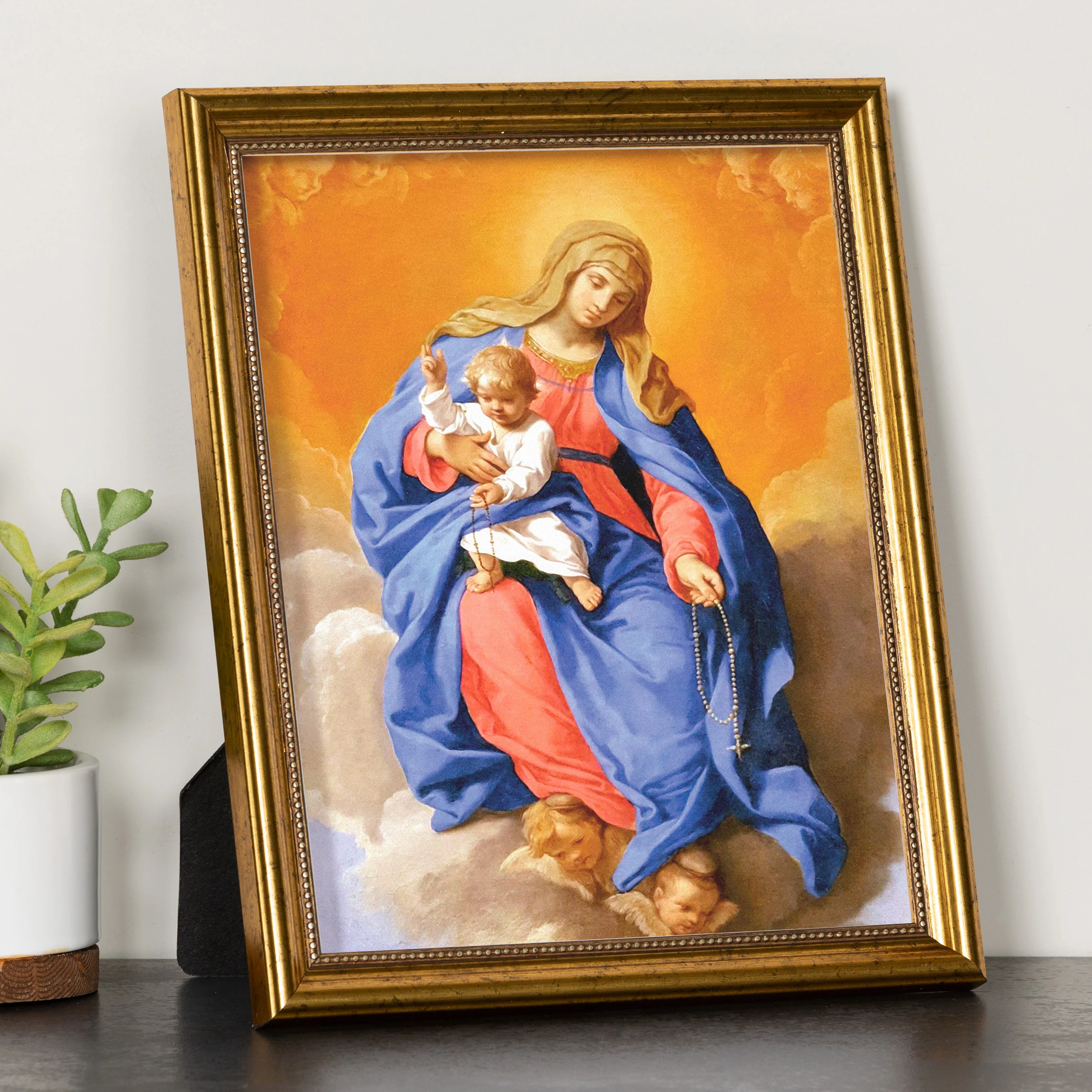 Cantarini Madonna of the Rosary Gold Framed Print - Multiple Sizes - Image 2