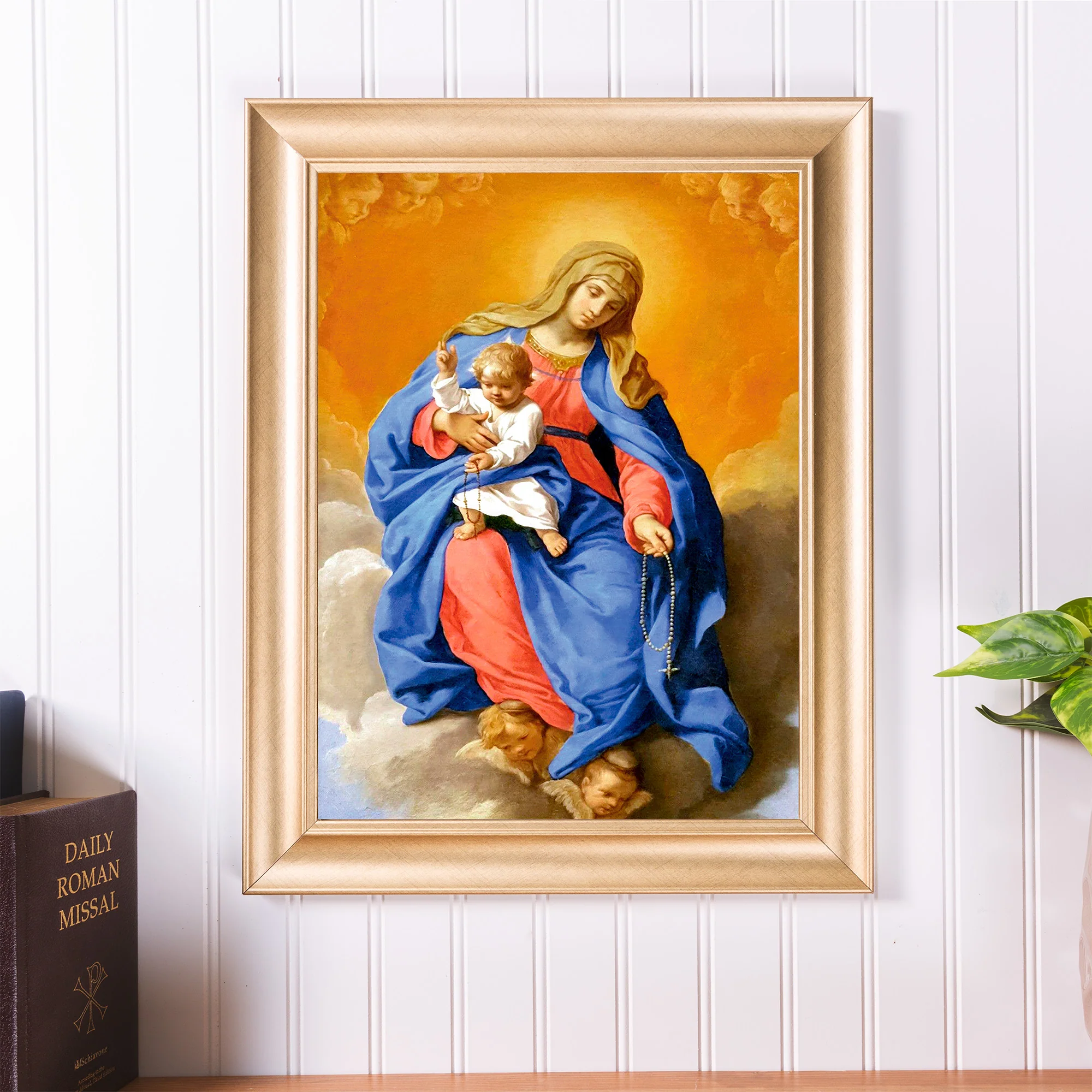 Cantarini Madonna of the Rosary Gold Framed Print - Multiple Sizes - Image 4