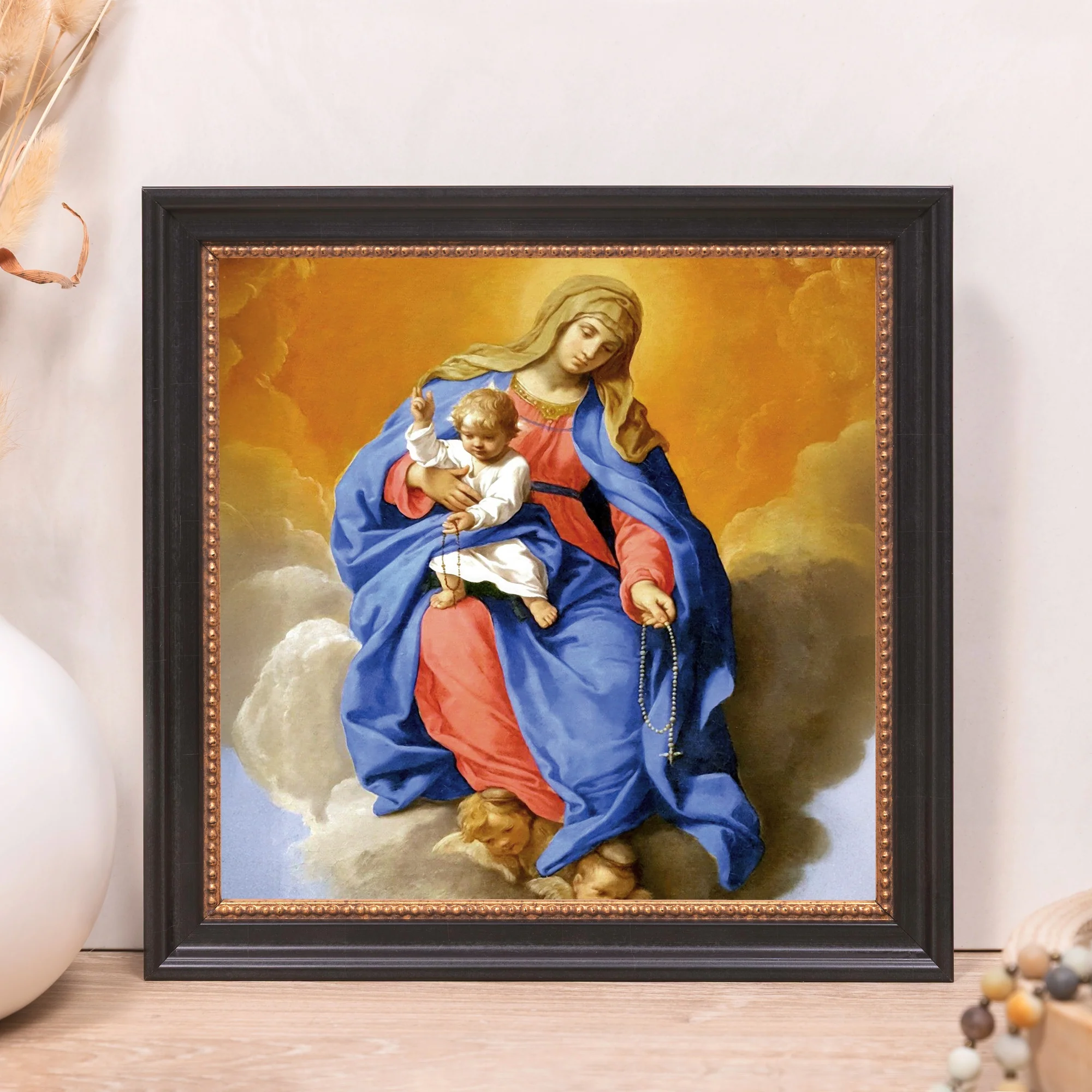 Cantarini's Our Lady of the Rosary Framed Canvas - Sacred Mini Collection - Image 11