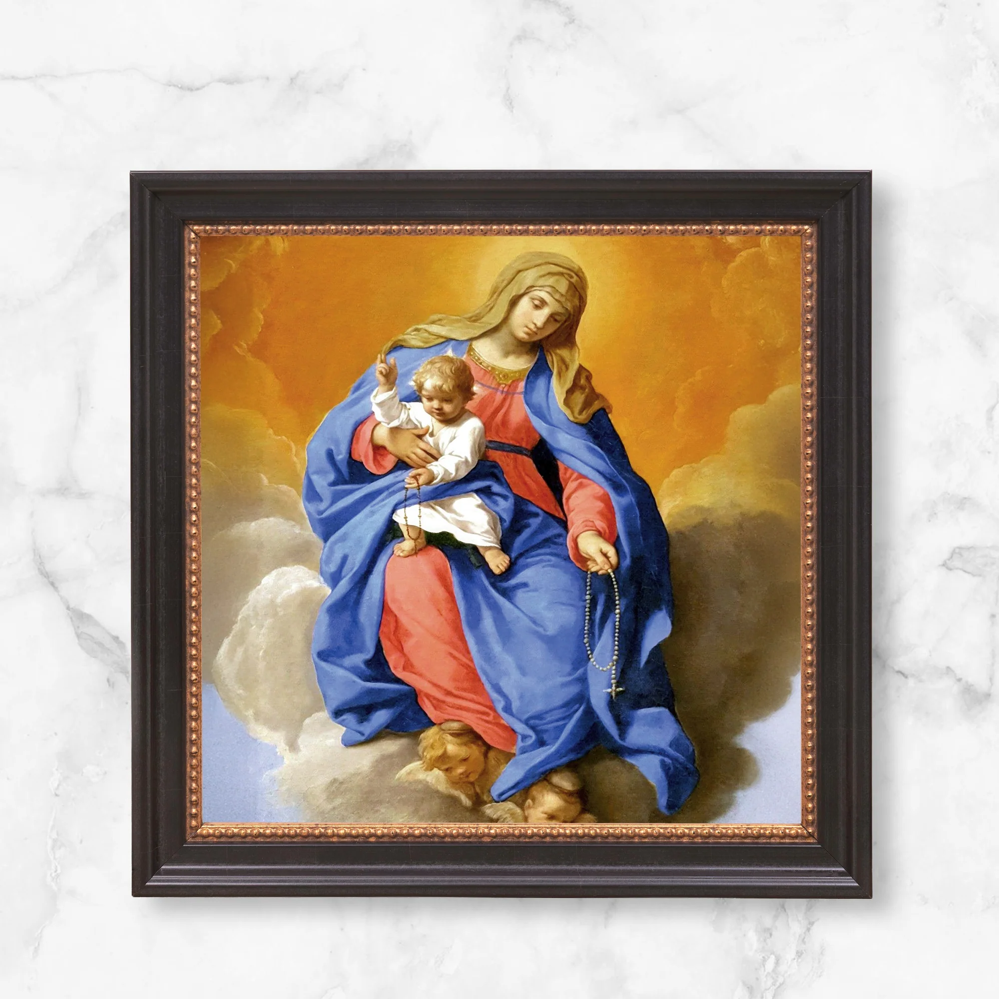 Cantarini's Our Lady of the Rosary Framed Canvas - Sacred Mini Collection - Image 12