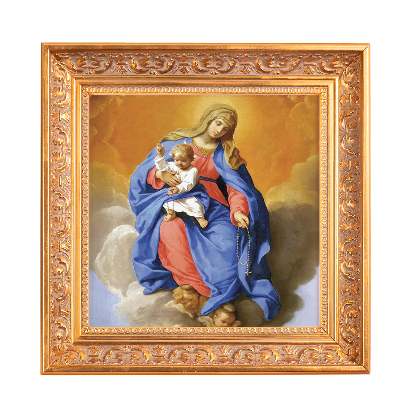 Cantarini's Our Lady of the Rosary Framed Canvas - Sacred Mini Collection - Image 3