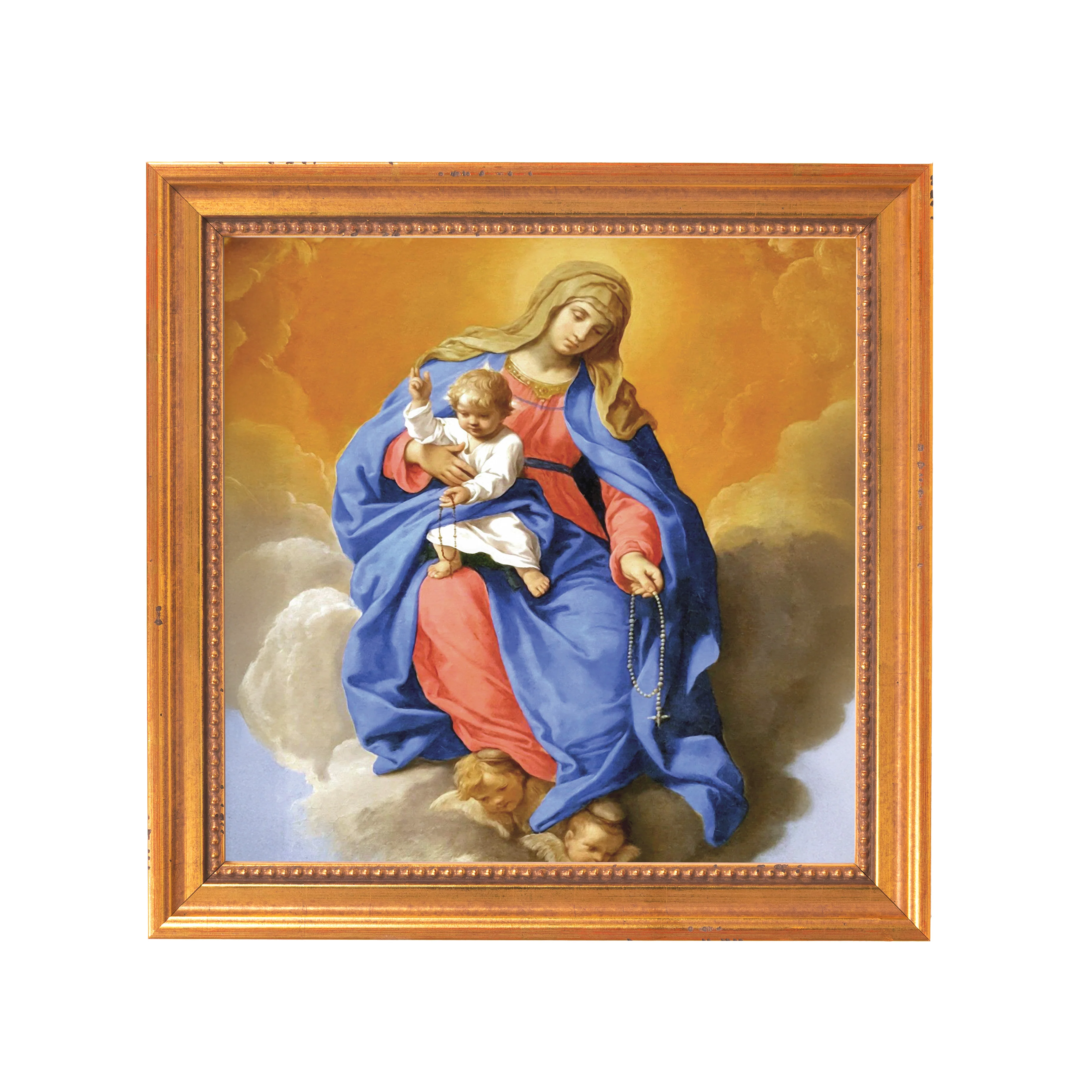 Cantarini's Our Lady of the Rosary Framed Canvas - Sacred Mini Collection - Image 7