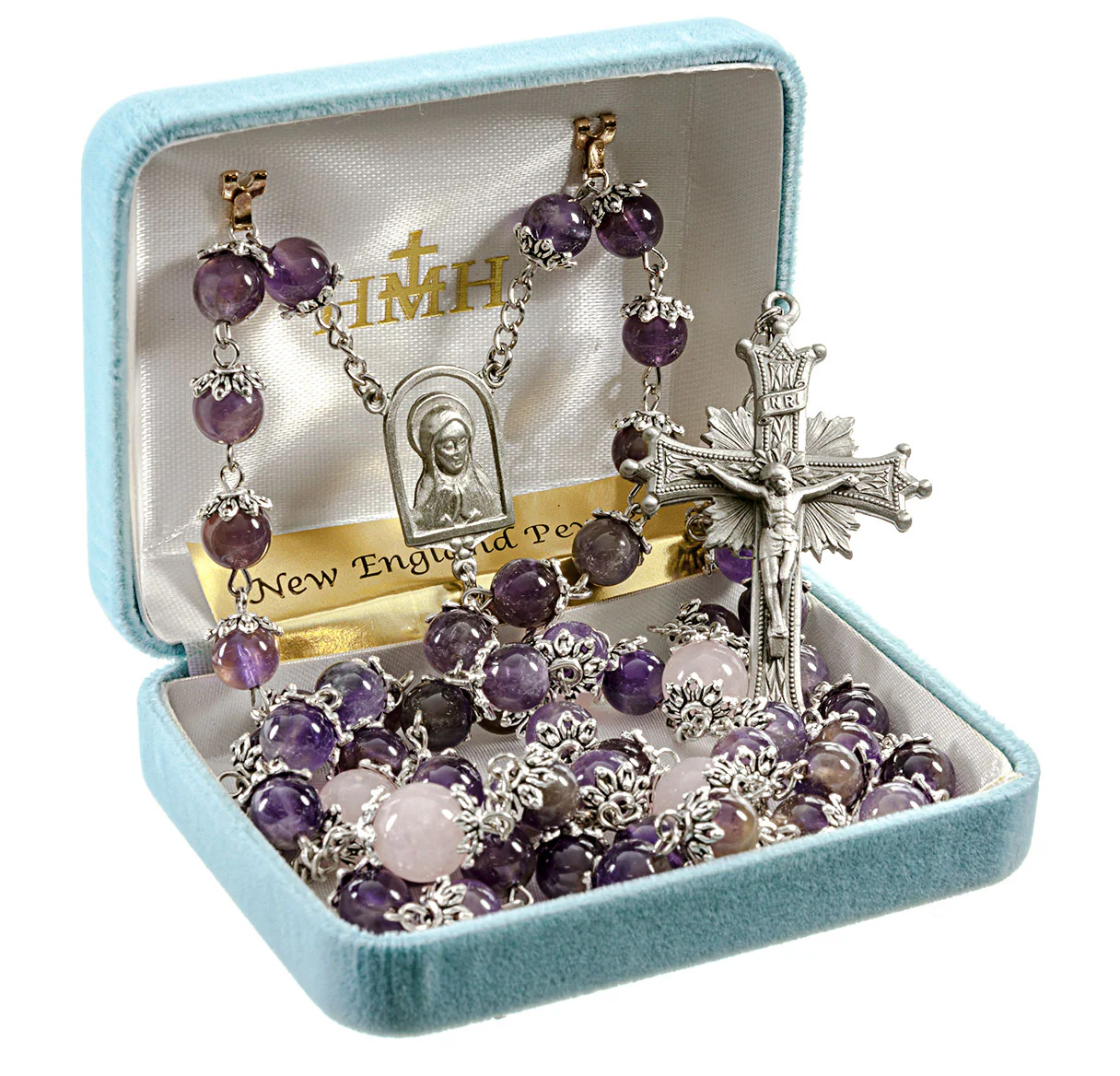 Capped Amethyst Gemstone Rosary - Image 2