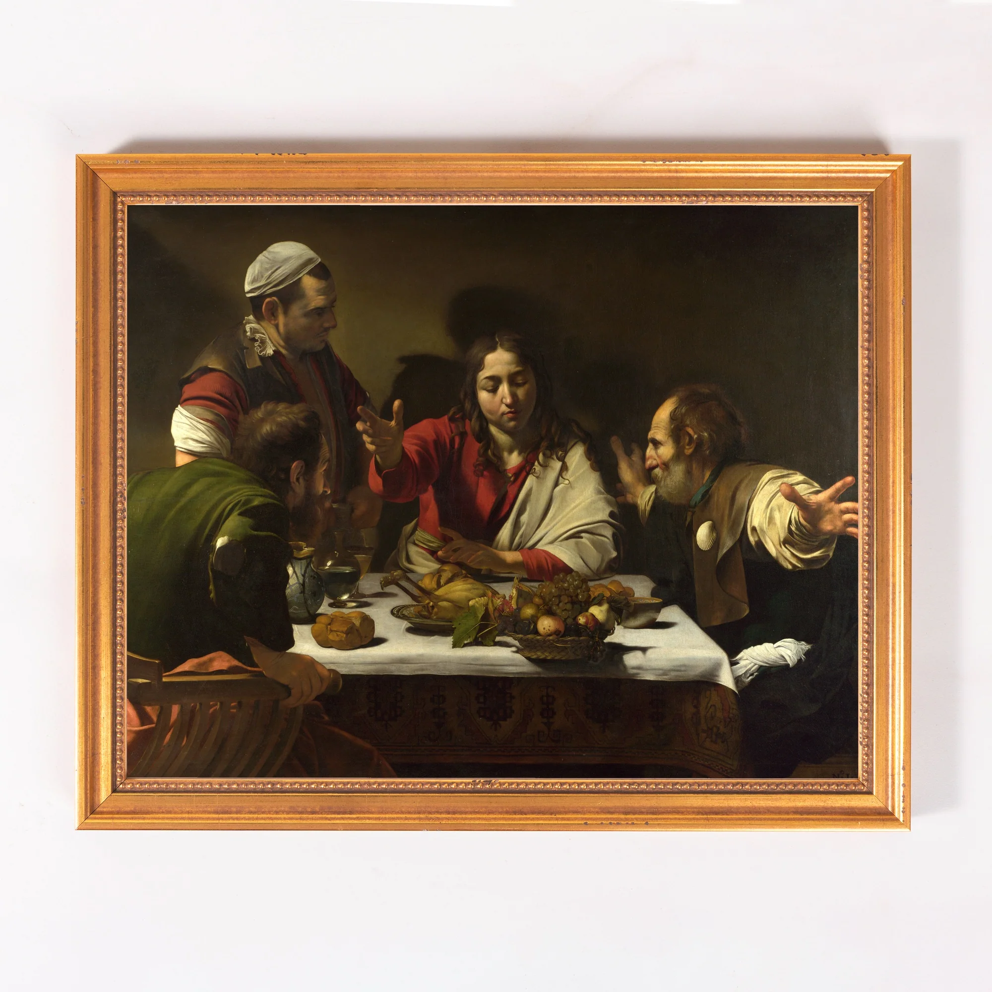 Caravaggio's Supper at Emmaus Framed Canvas - Sacred Classics Collection - Image 6