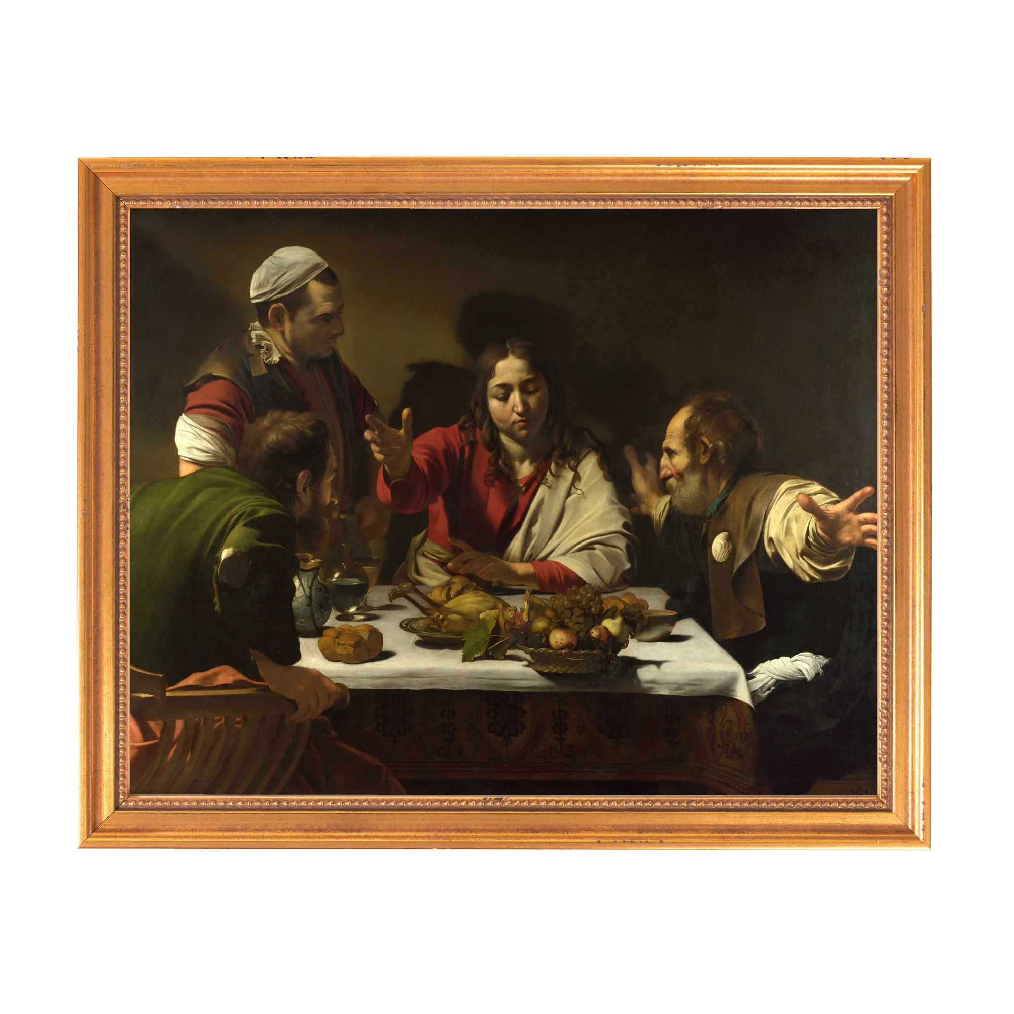 Caravaggio's Supper at Emmaus Framed Canvas - Sacred Classics Collection - Image 7