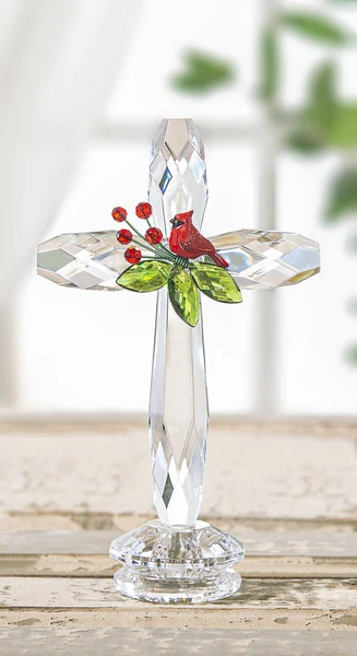 Cardinal Faceted Tabletop Cross