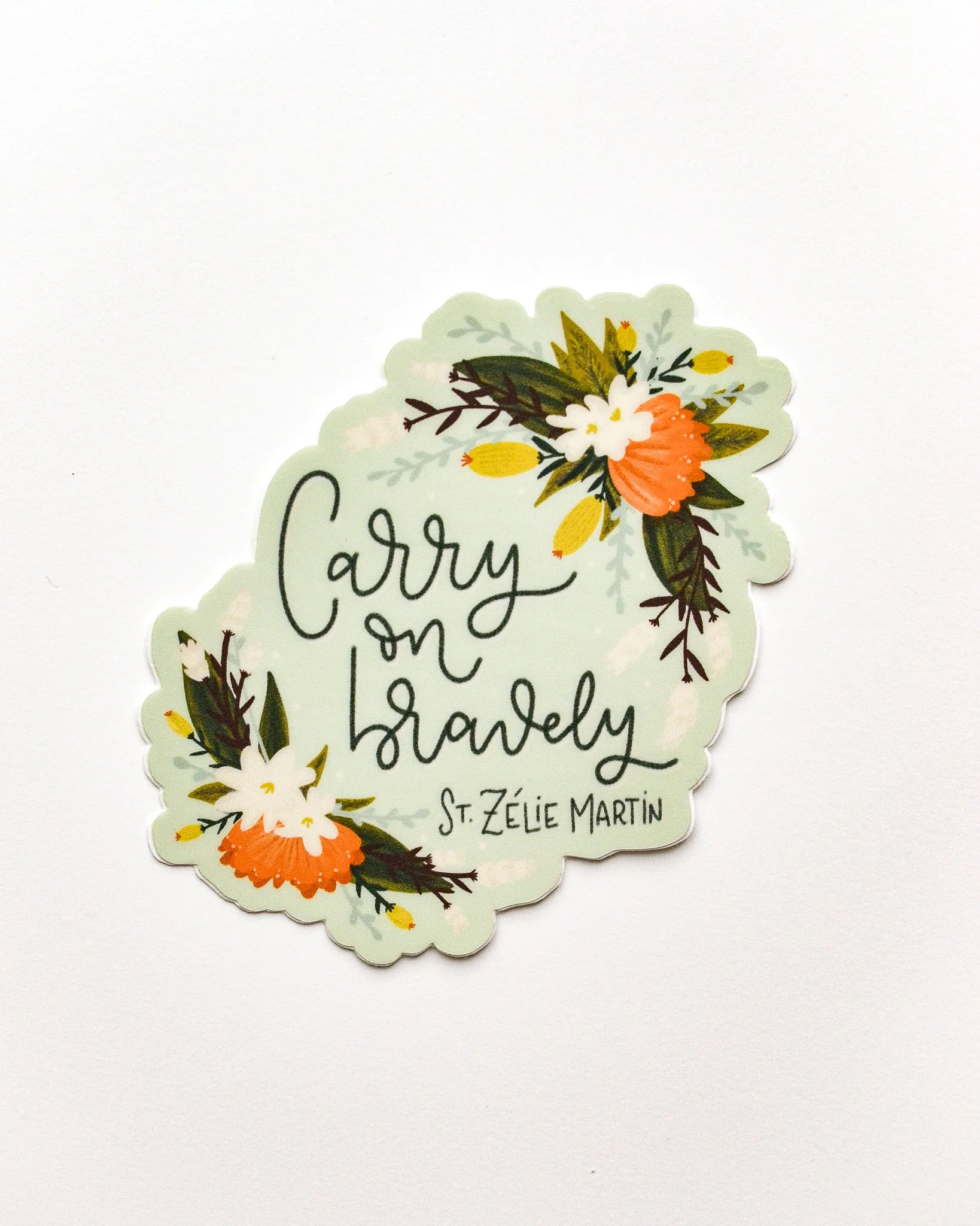 Carry On Bravely St. Zélie Martin Vinyl Sticker - Image 2