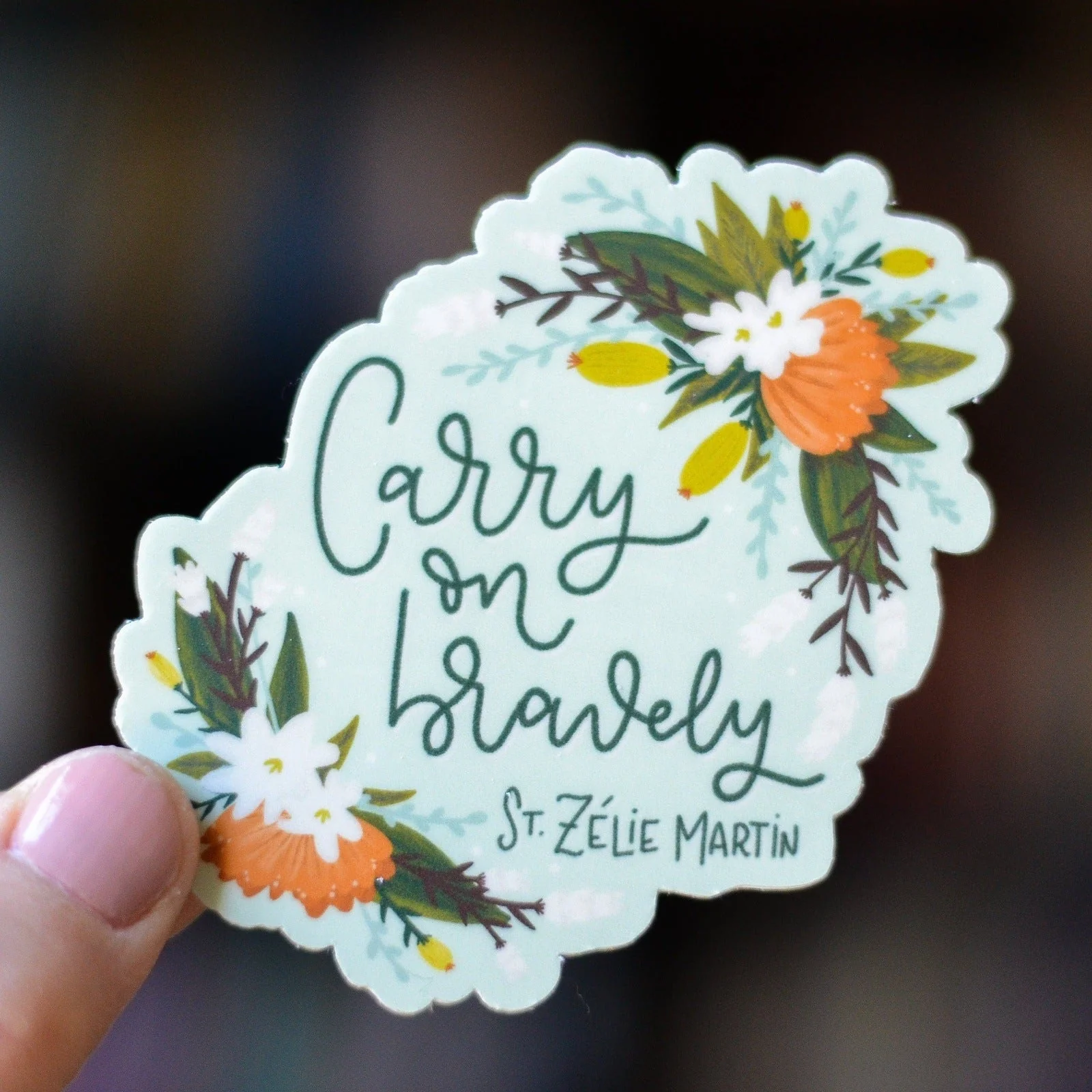 Carry On Bravely St. Zélie Martin Vinyl Sticker - Image 3