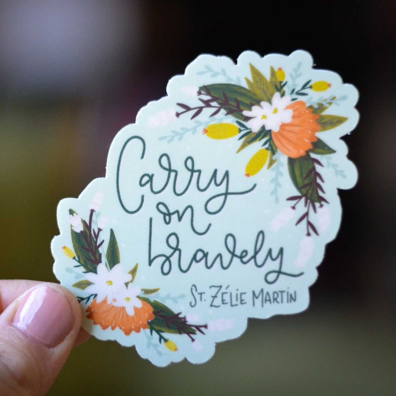 Carry On Bravely St. Zélie Martin Vinyl Sticker - Image 4