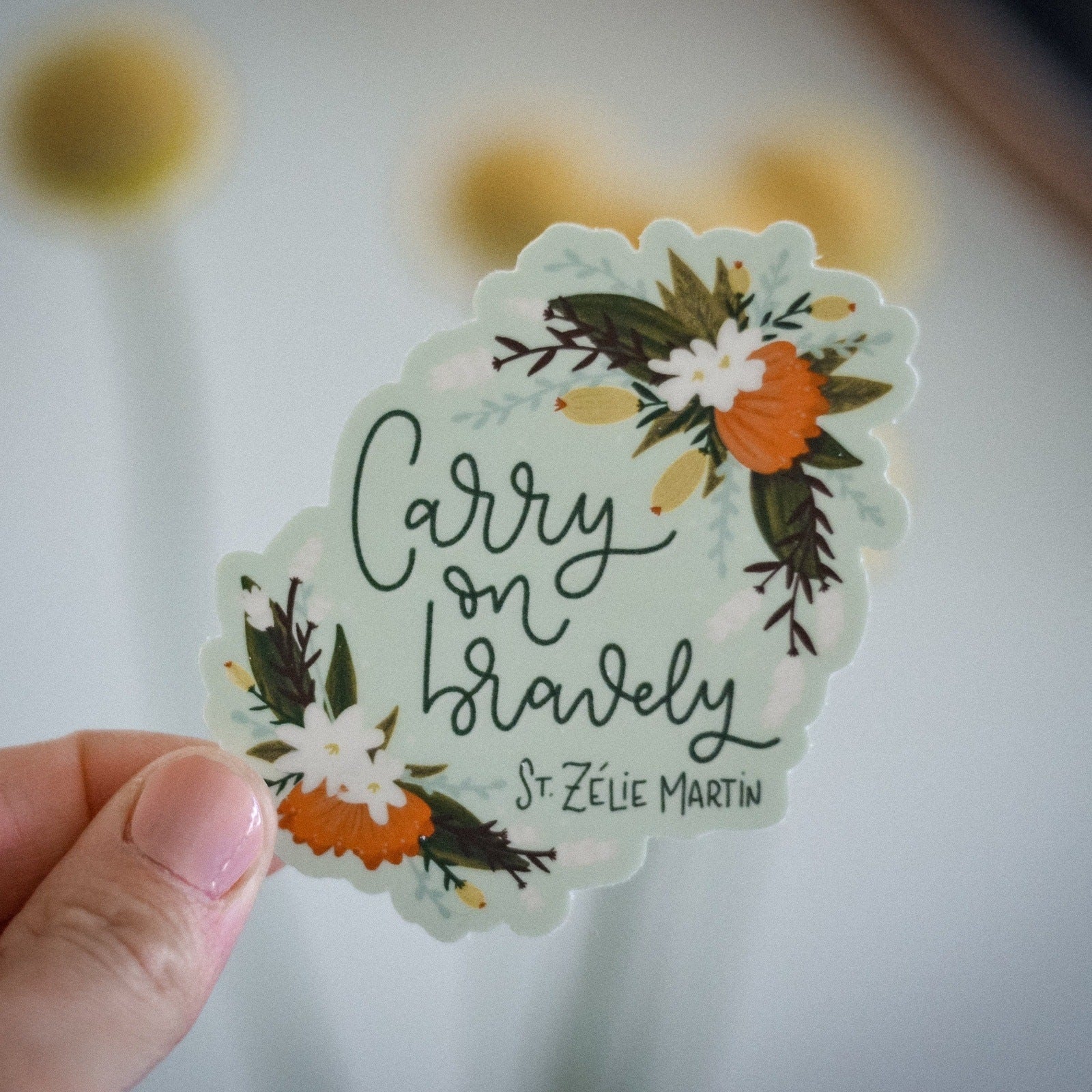 Carry On Bravely St. Zélie Martin Vinyl Sticker - Image 5