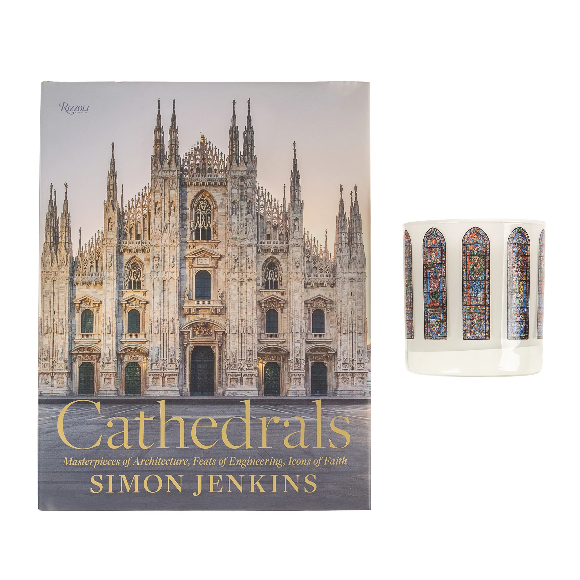 Cathedrals: Masterpieces of Architecture, Feats of Engineering, Icons of Faith Book & Chartres Cathedral Stained Glass Windows Candle (Gift Set) - Image 2