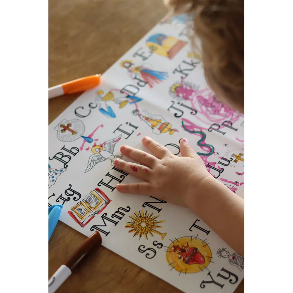 Catholic ABC Reusable Coloring Placemat - Image 2
