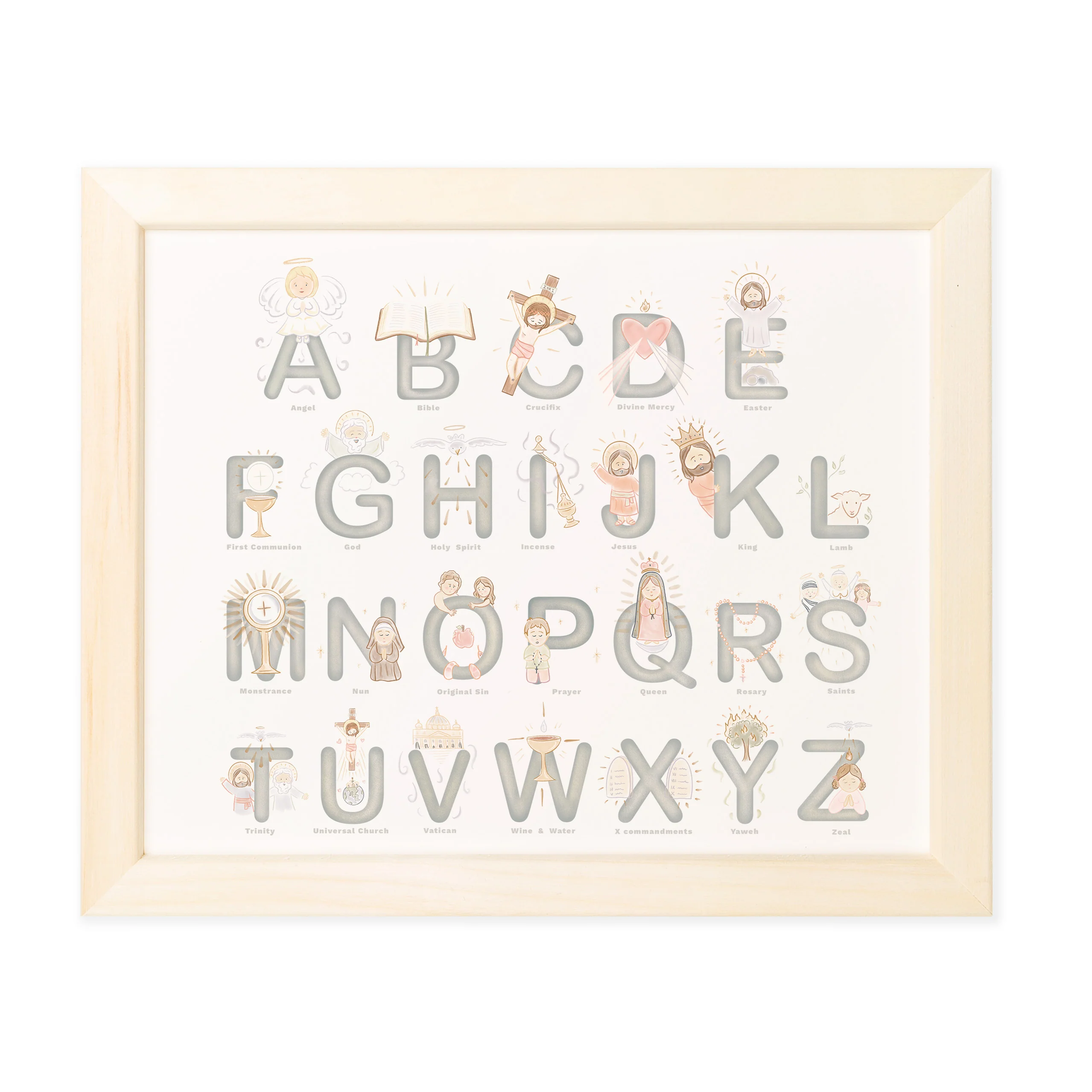 Catholic Alphabet Framed Print - Image 2