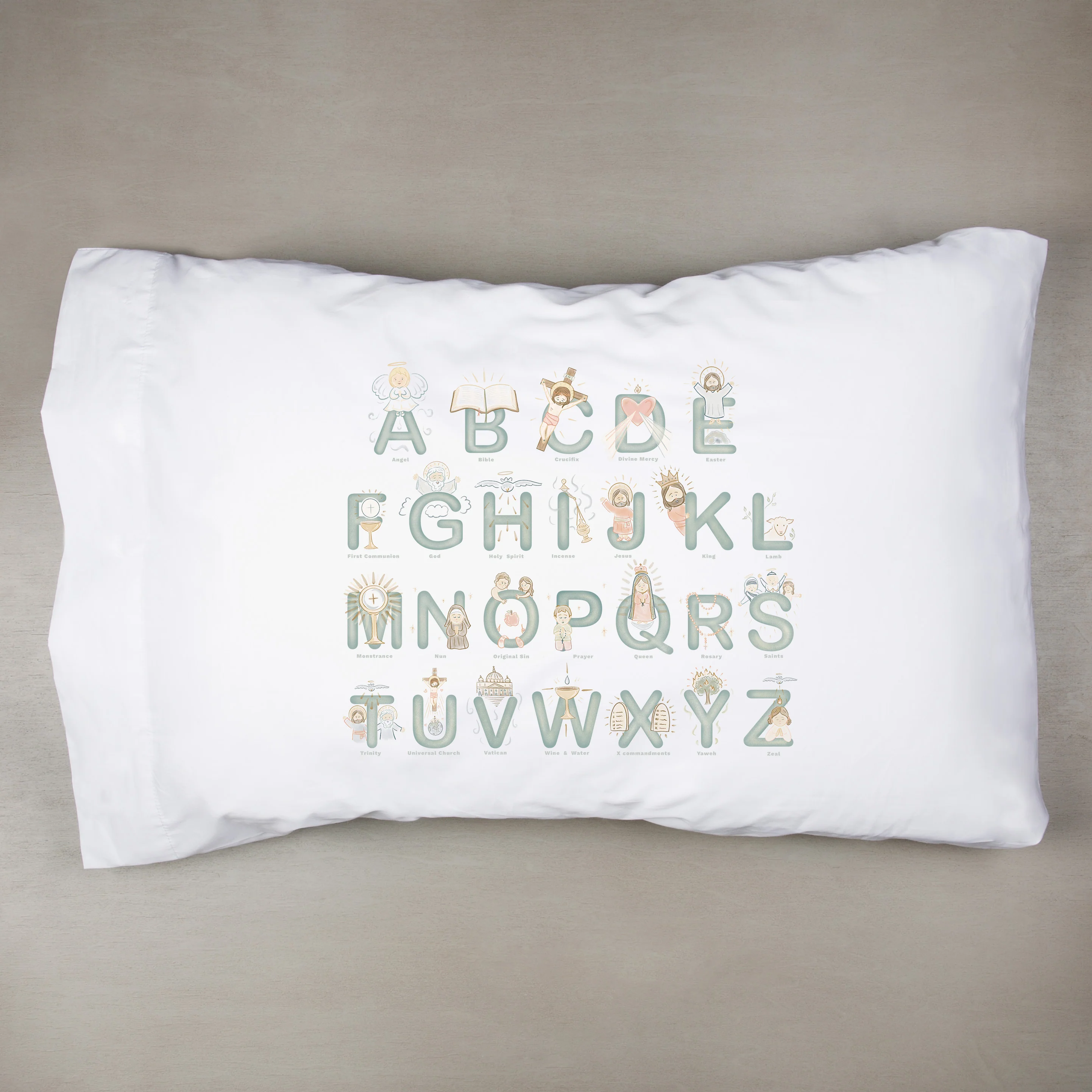 Catholic Alphabet Pillowcase - Image 2