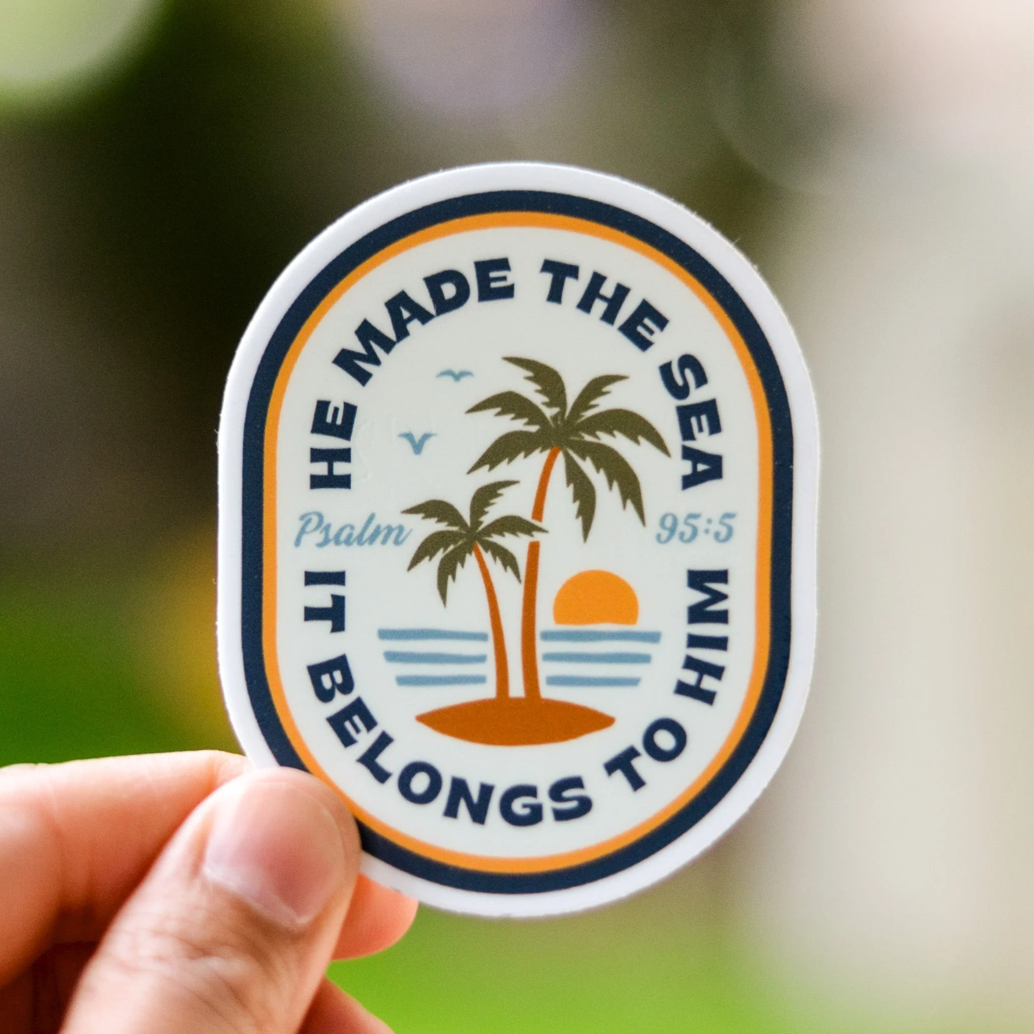 Catholic Coastal Psalm 95 Vinyl Sticker - Image 3