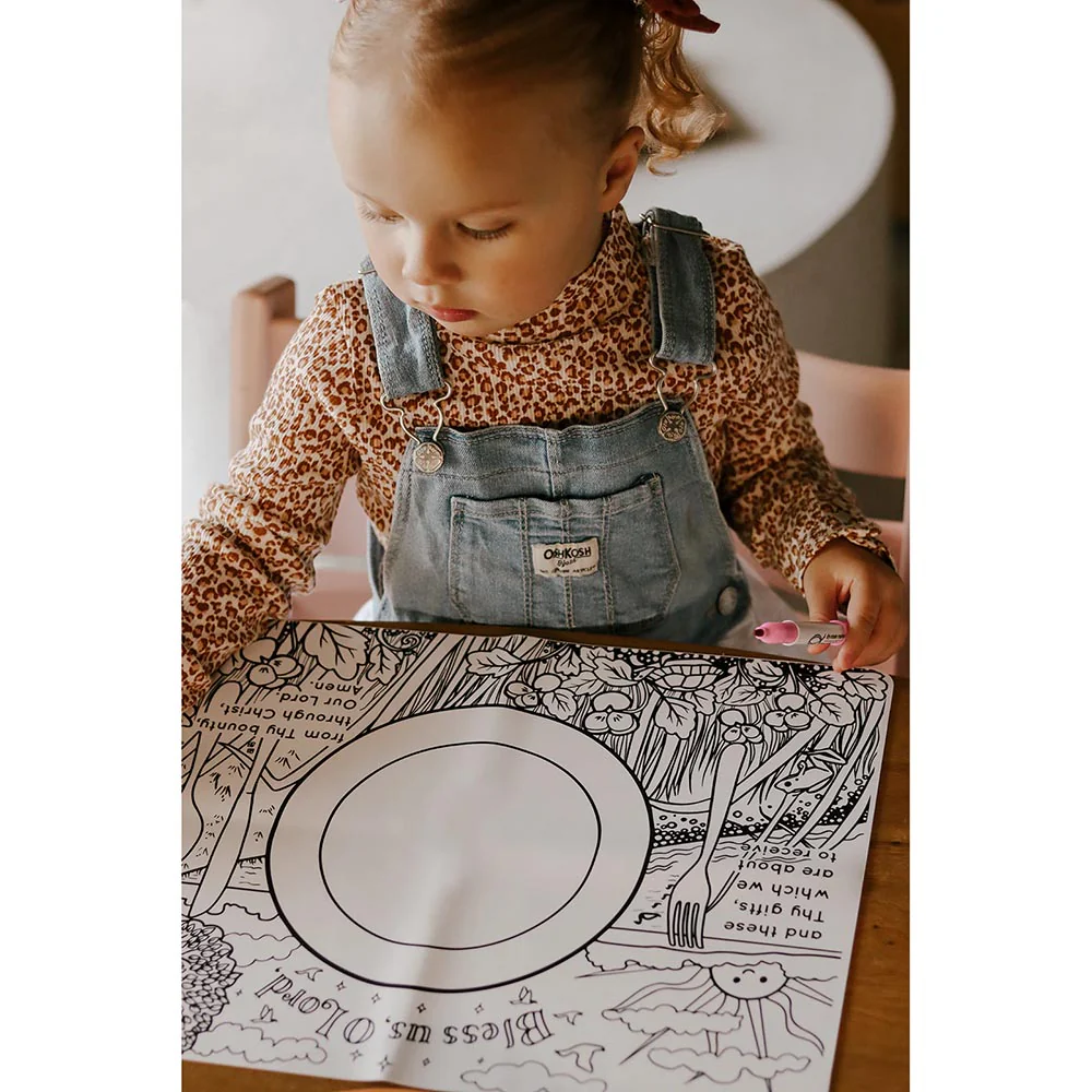 Catholic Meal Blessing Reusable Coloring Placemat - Image 3