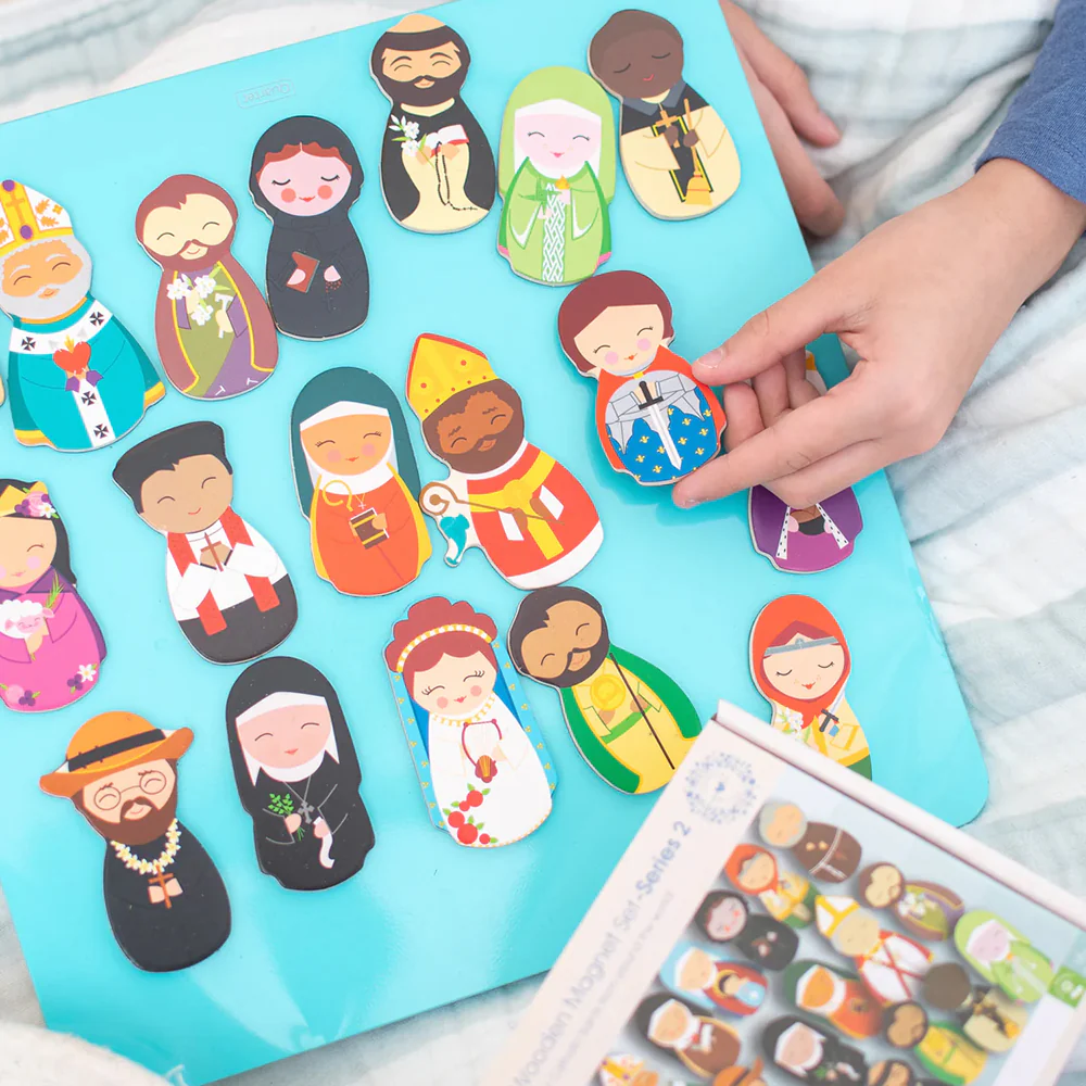 Catholic Saints Wooden Magnet Set - Set 1 or Set 2 - Image 4