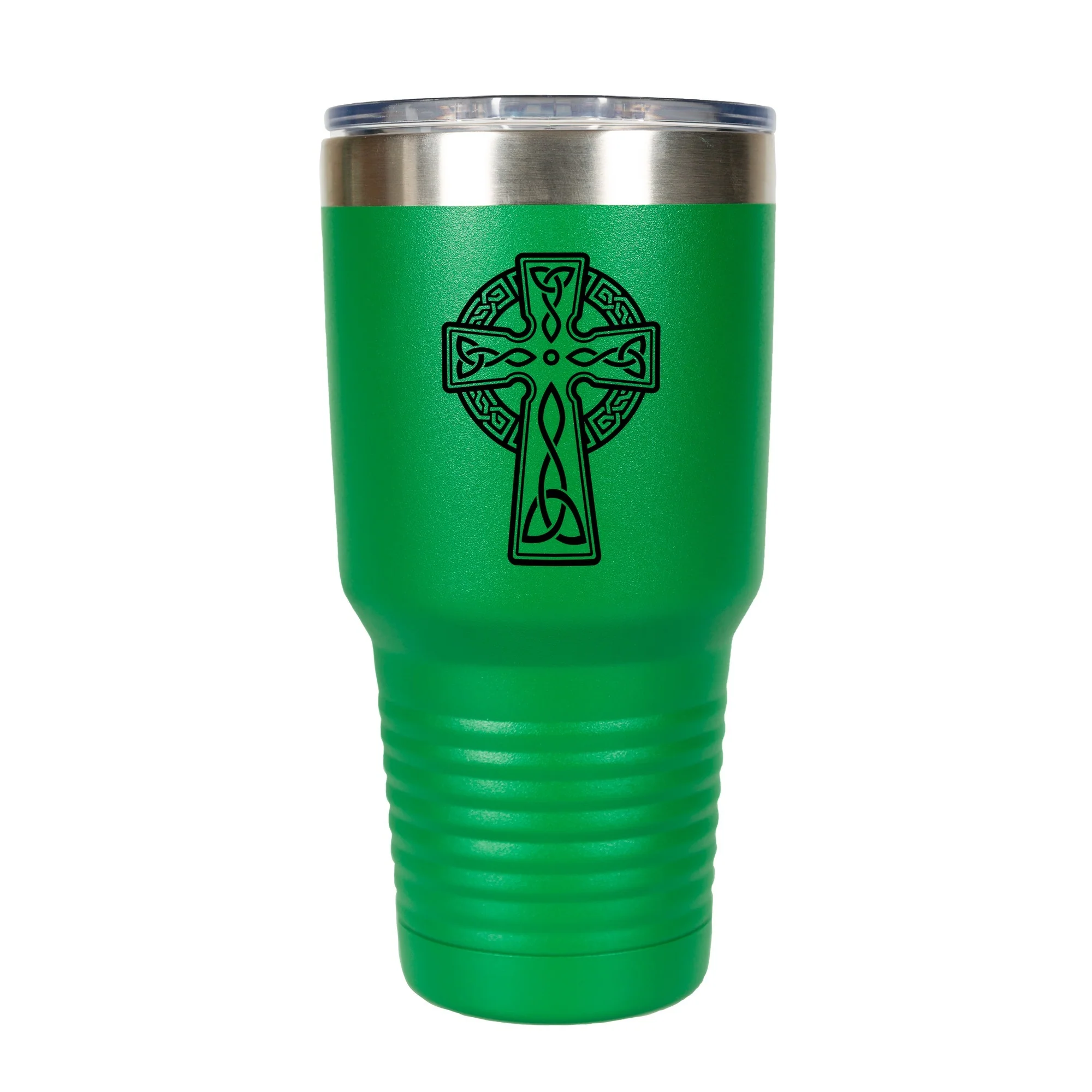 Celtic Cross Large Green Insulated 30oz Tumbler - Image 3
