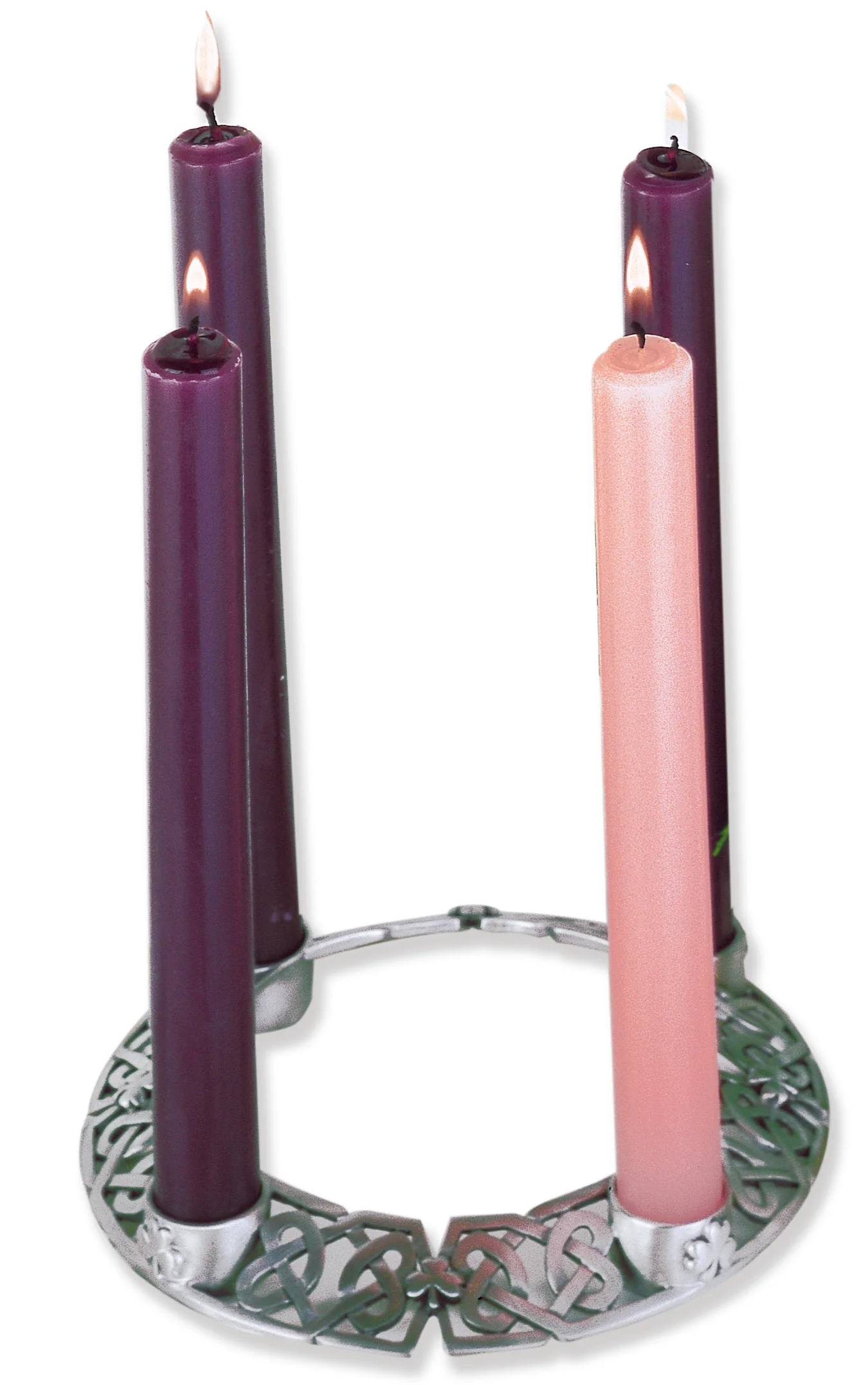 Celtic Knot Advent Candle Holder with Candles - Image 3