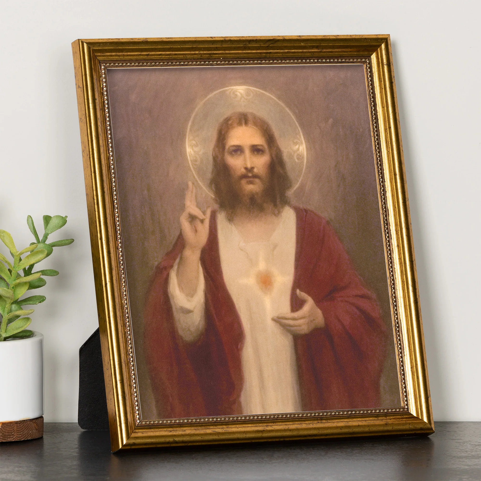 Chambers Sacred Heart Gold Framed Print - Multiple Sizes - Image 4