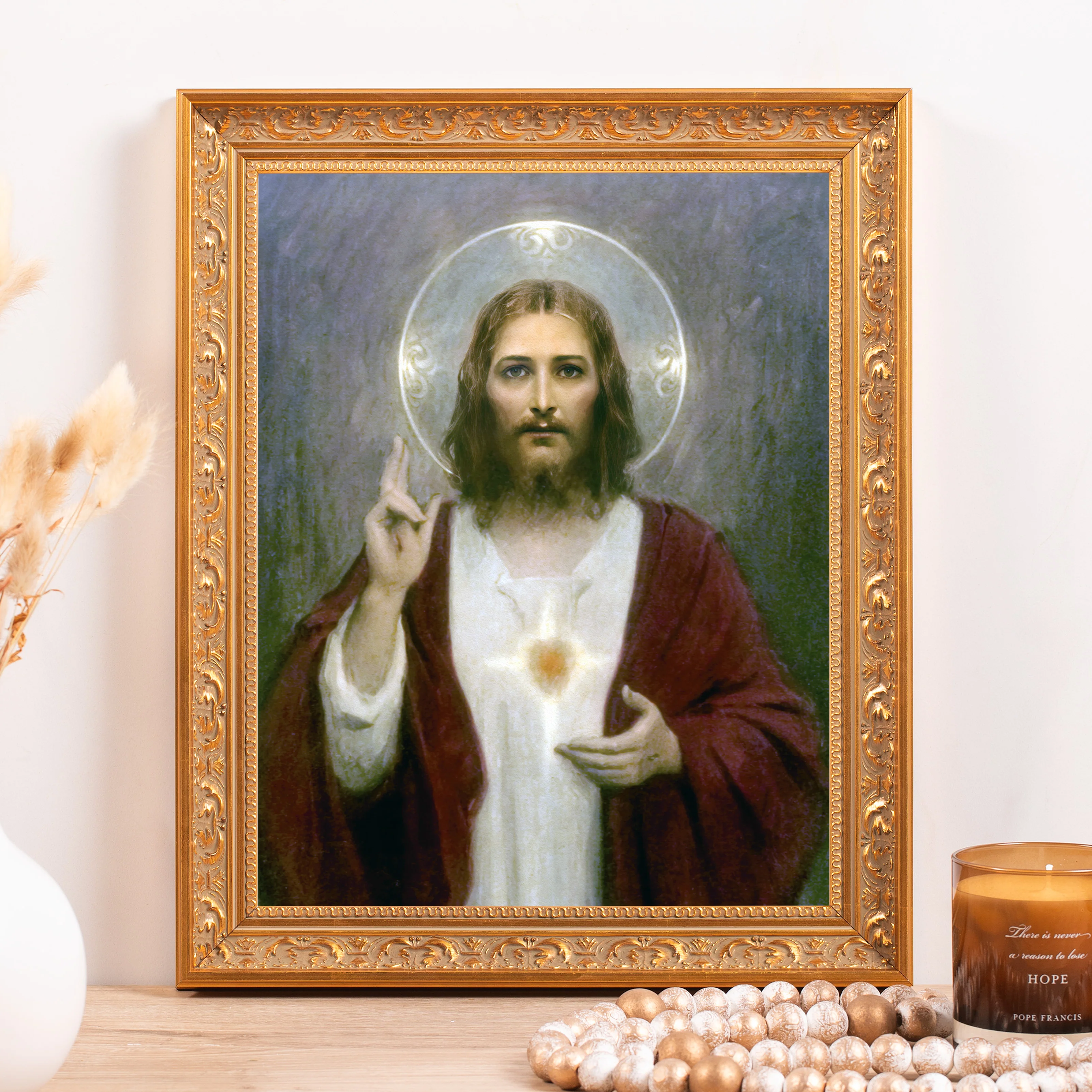 Chambers Sacred Heart of Jesus Framed Canvas - Sacred Classics Collection