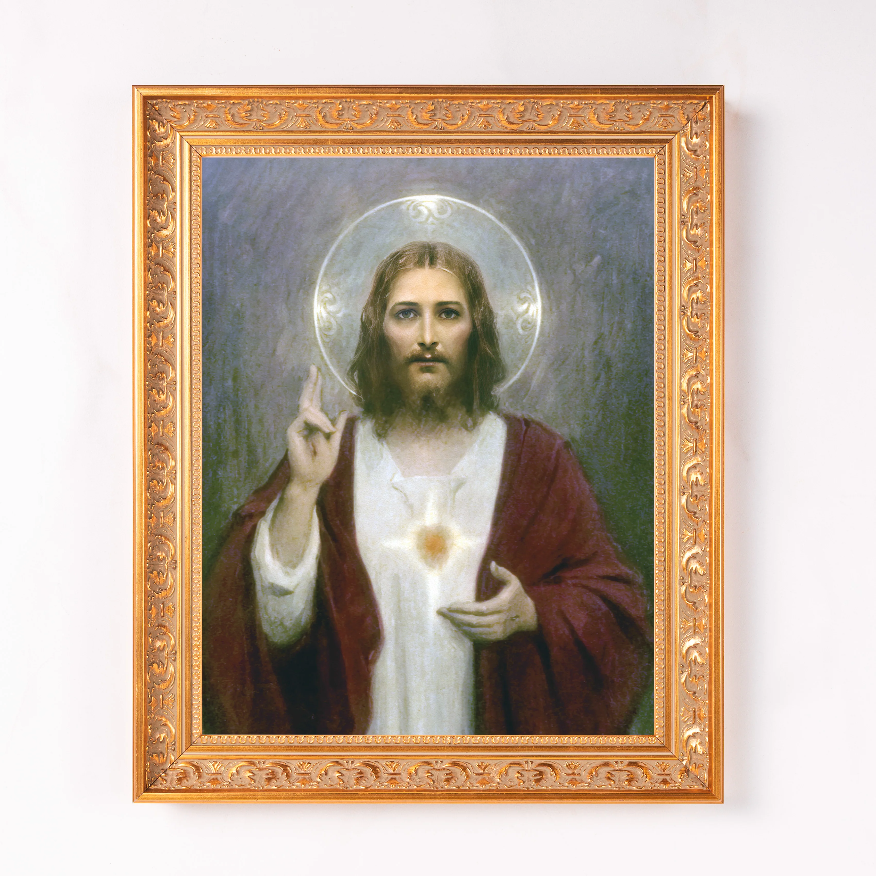 Chambers Sacred Heart of Jesus Framed Canvas - Sacred Classics Collection - Image 2