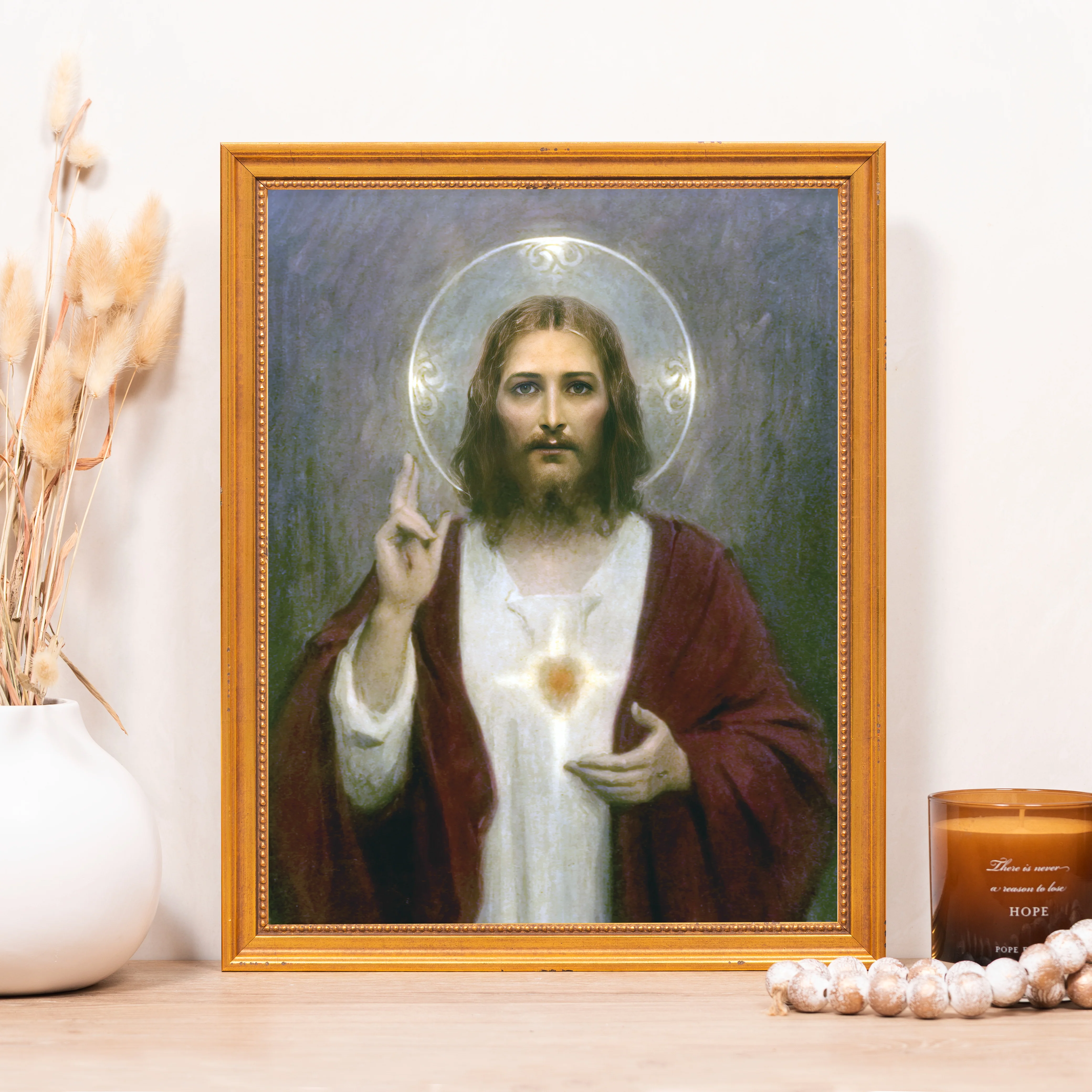 Chambers Sacred Heart of Jesus Framed Canvas - Sacred Classics Collection - Image 5