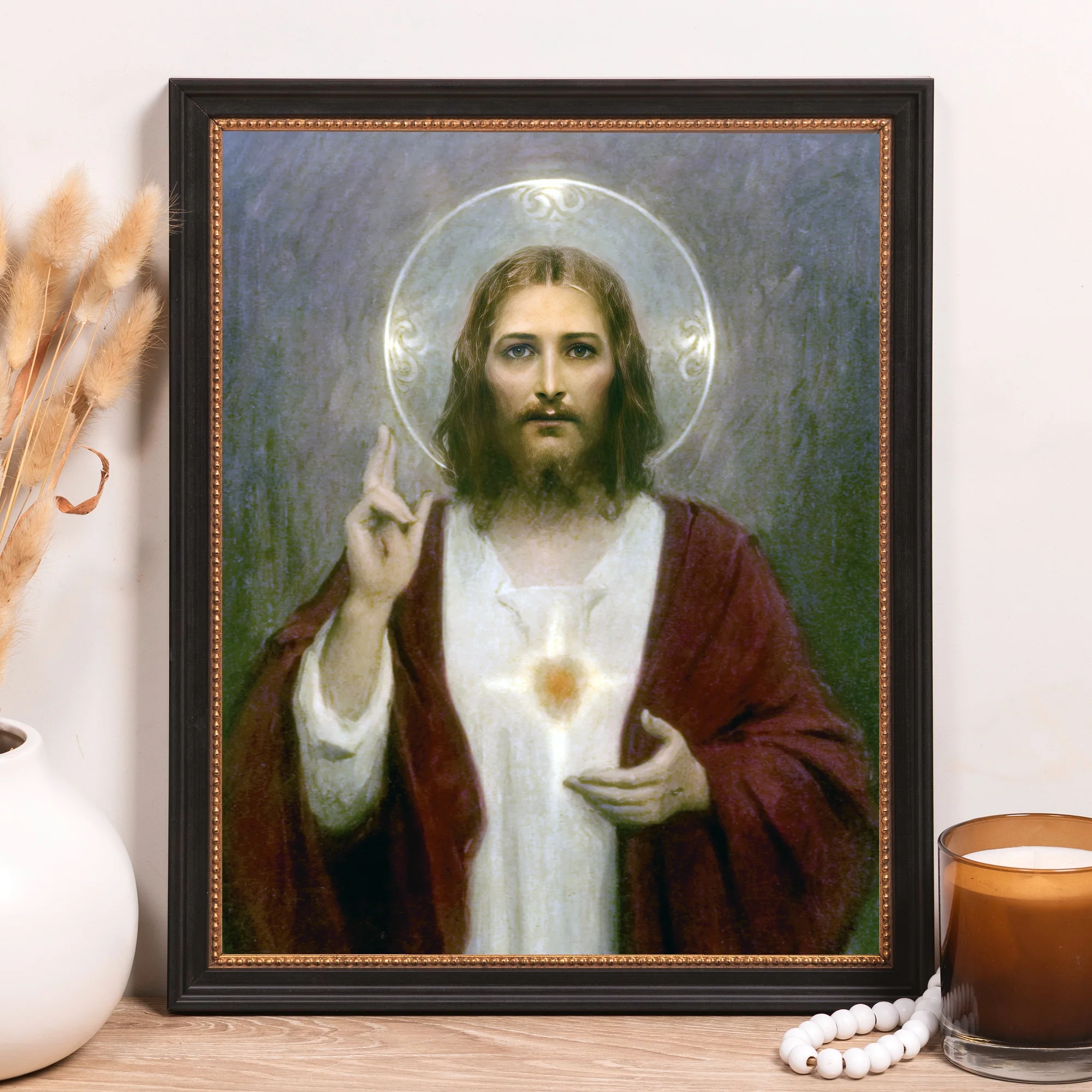Chambers Sacred Heart of Jesus Framed Canvas - Sacred Classics Collection - Image 7