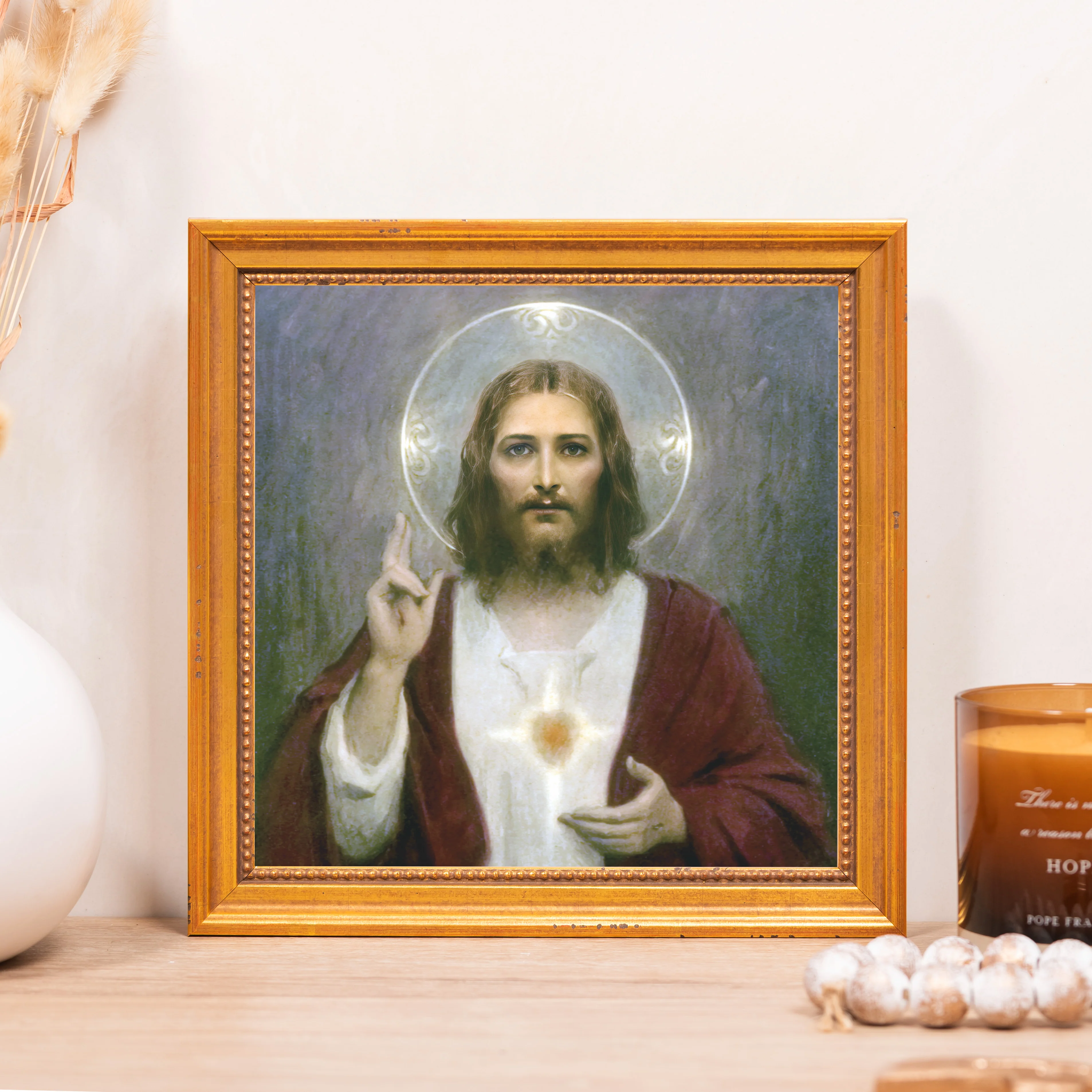 Chambers Sacred Heart of Jesus Framed Canvas - Sacred Mini Collection - Image 4