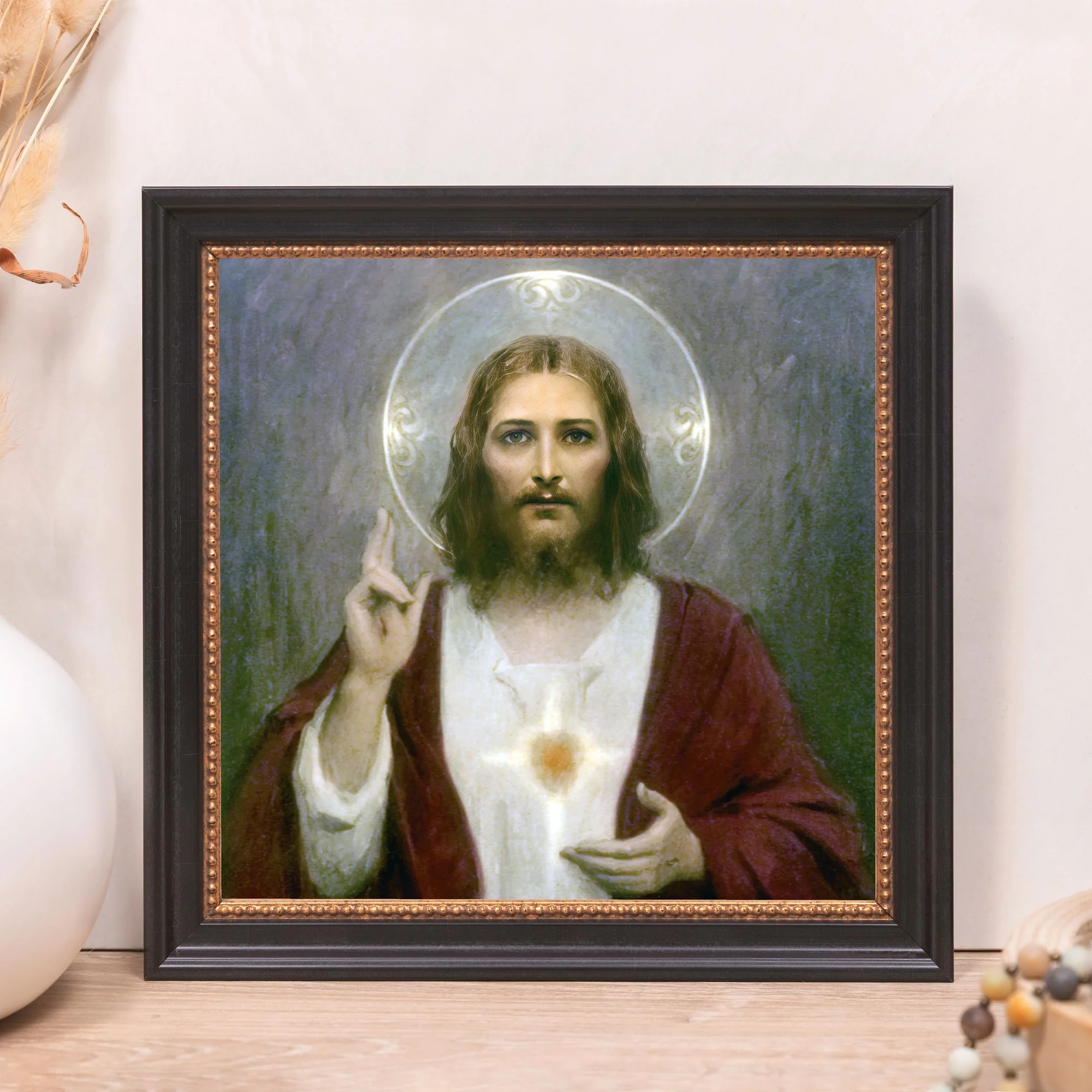 Chambers Sacred Heart of Jesus Framed Canvas - Sacred Mini Collection - Image 9