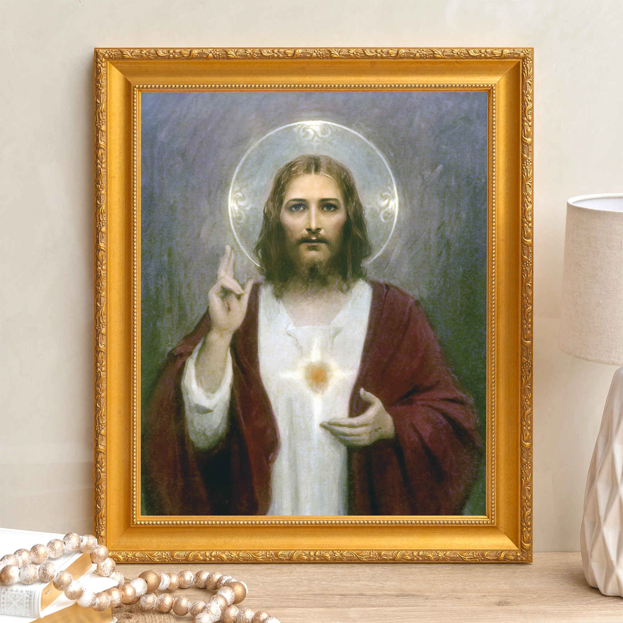 Chambers Sacred Heart of Jesus Framed Canvas - Sacred Signature Collection - Image 6