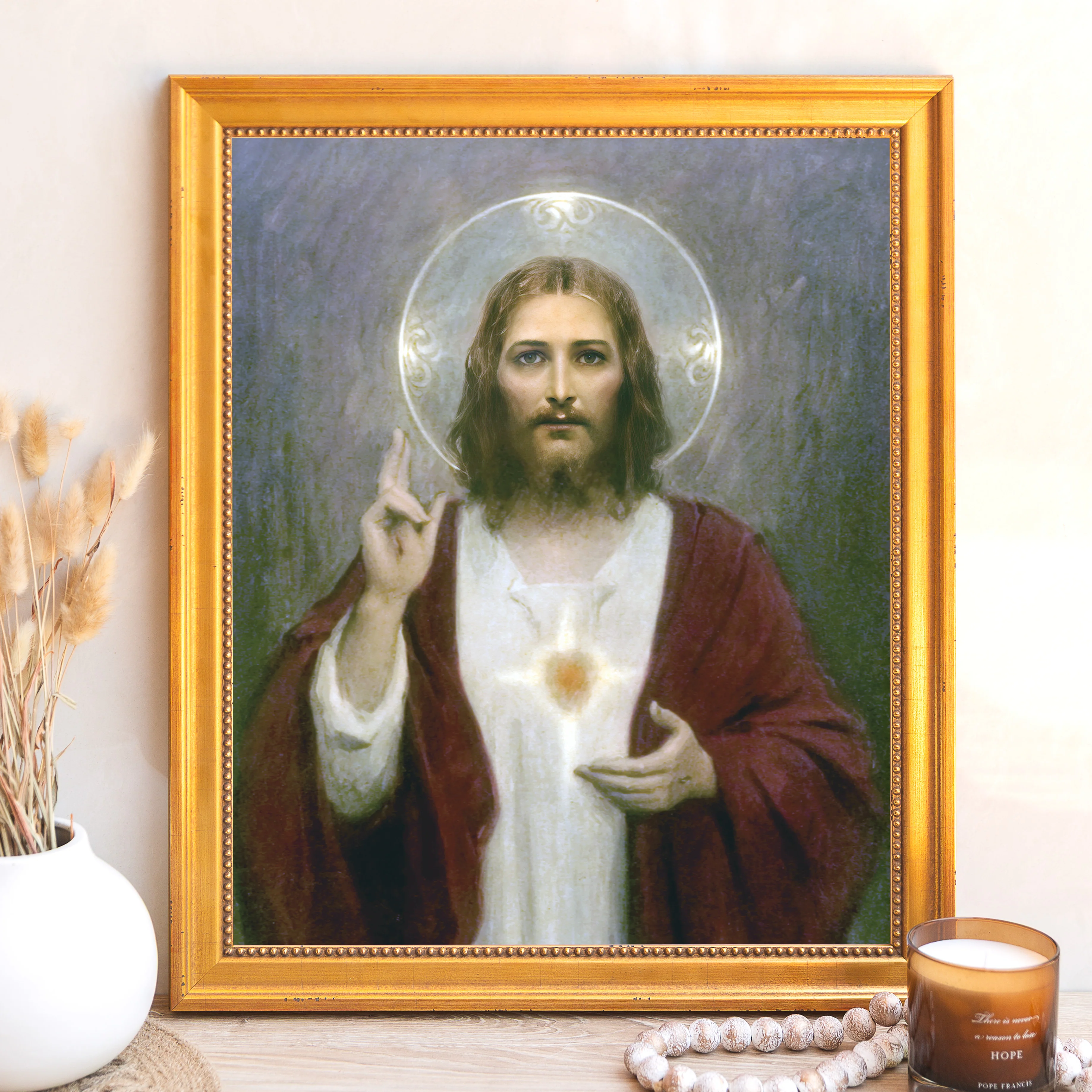 Chambers Sacred Heart of Jesus Framed Canvas - Sacred Signature Collection - Image 9