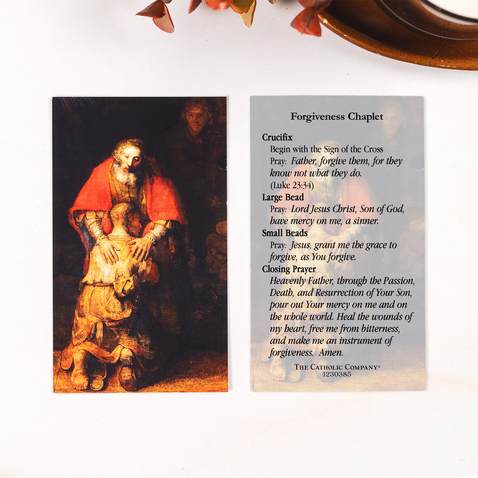 Chaplet of Forgiveness Prayer Card