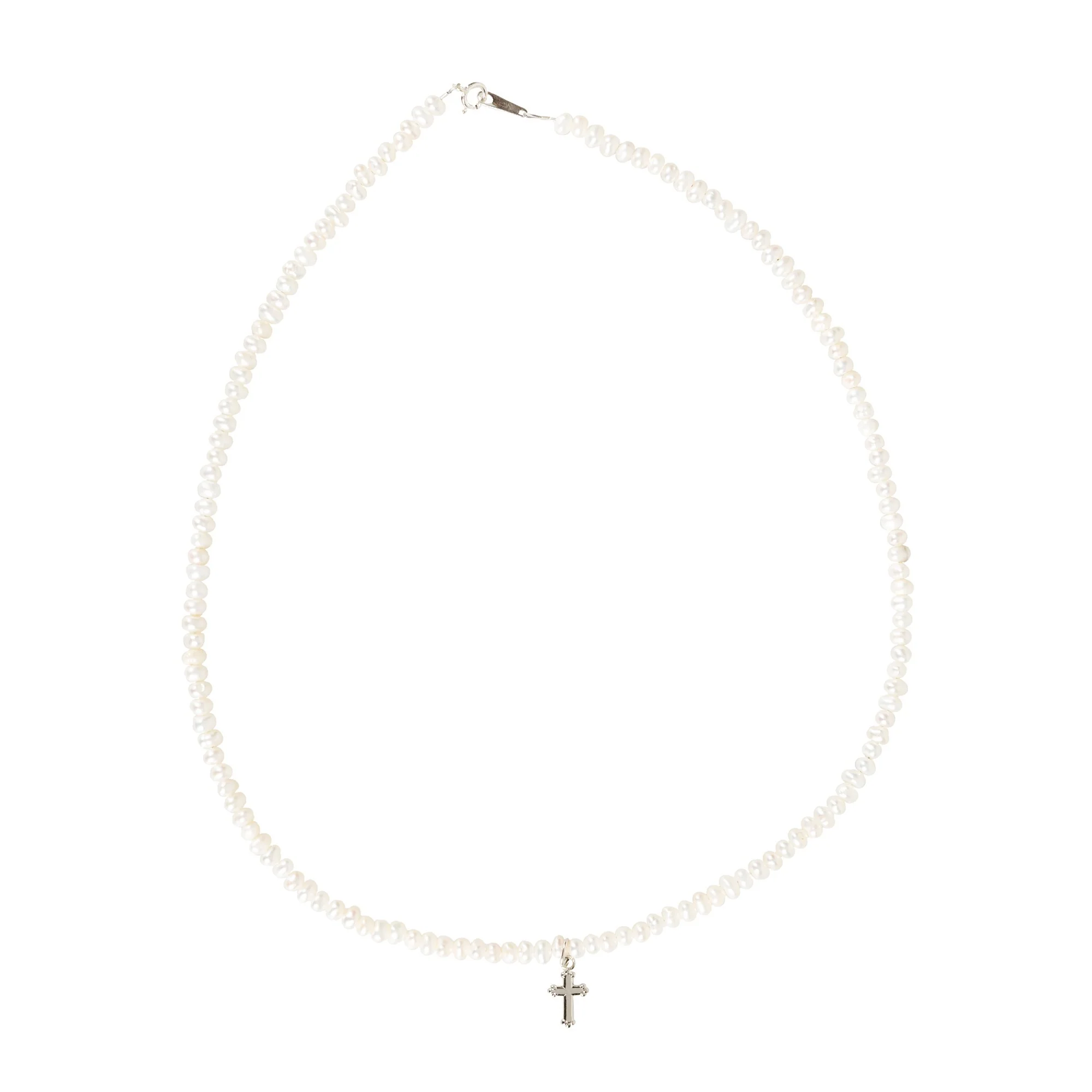 Children's Freshwater Pearl & Cross Necklace