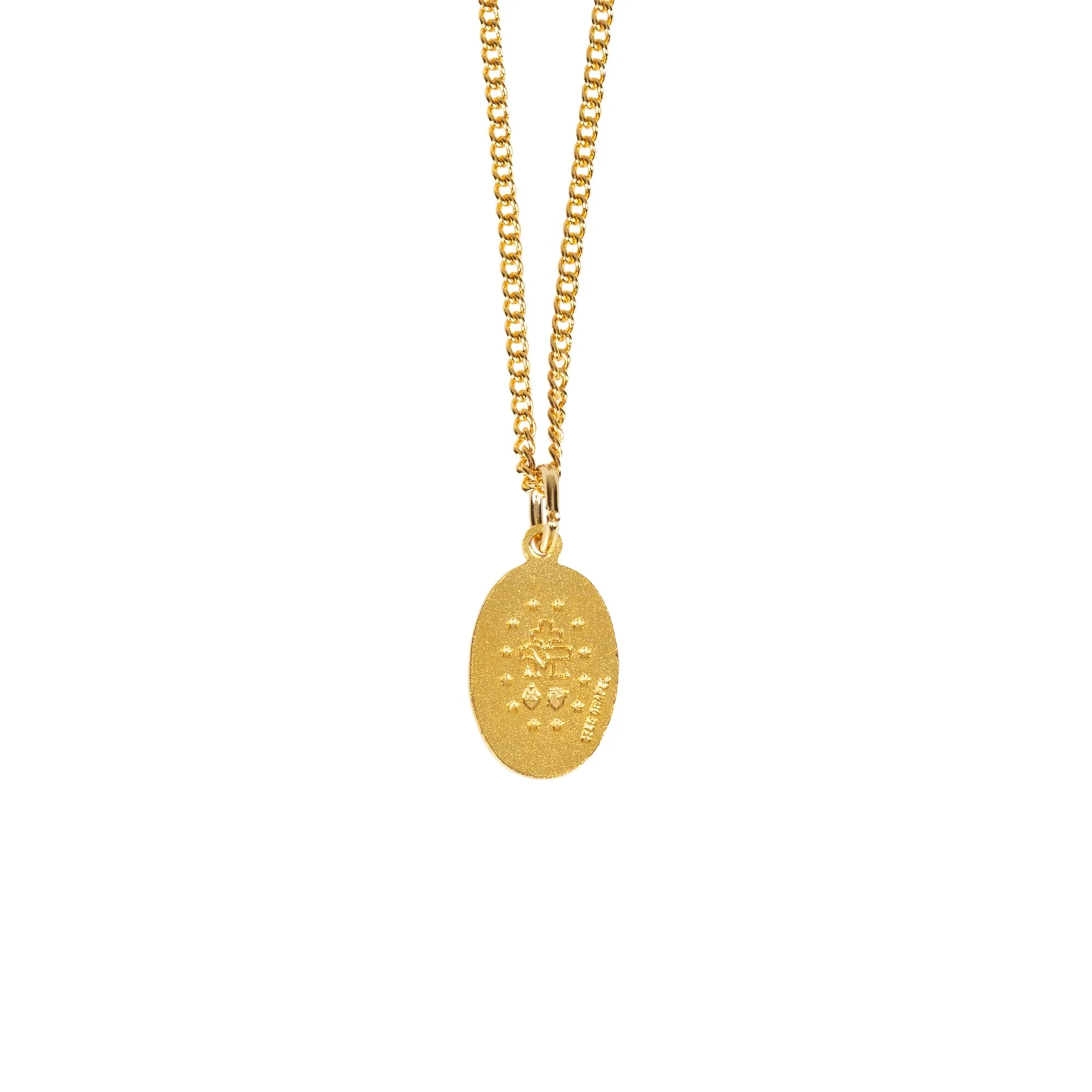 Children's Petite Oval Miraculous Medal - 13" Chain - Image 2