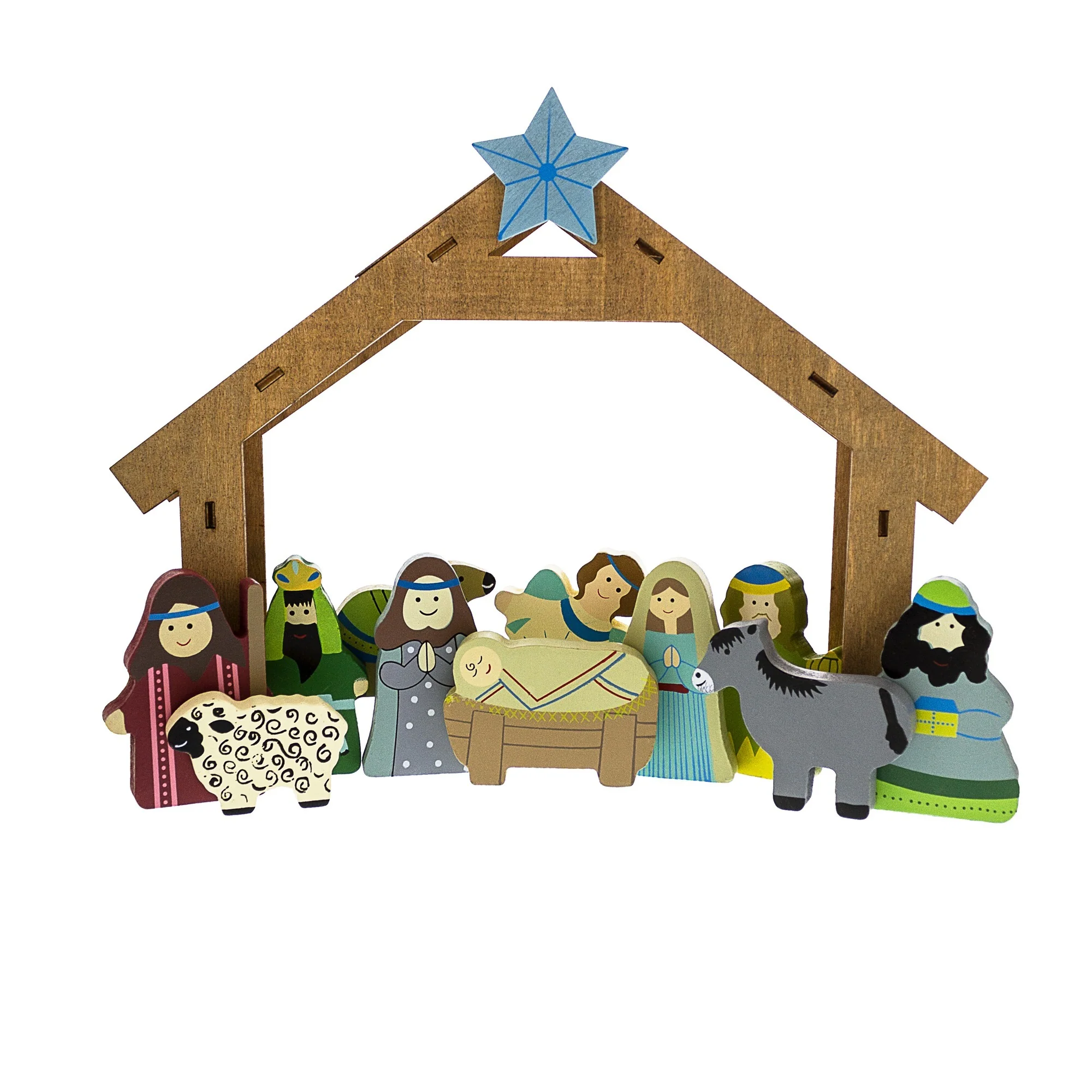 Children's Wooden Nativity Set- 12 Piece - Image 2