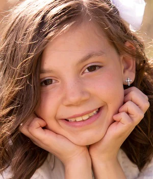 Child's Sterling Silver Loop Cross Earrings - Image 2