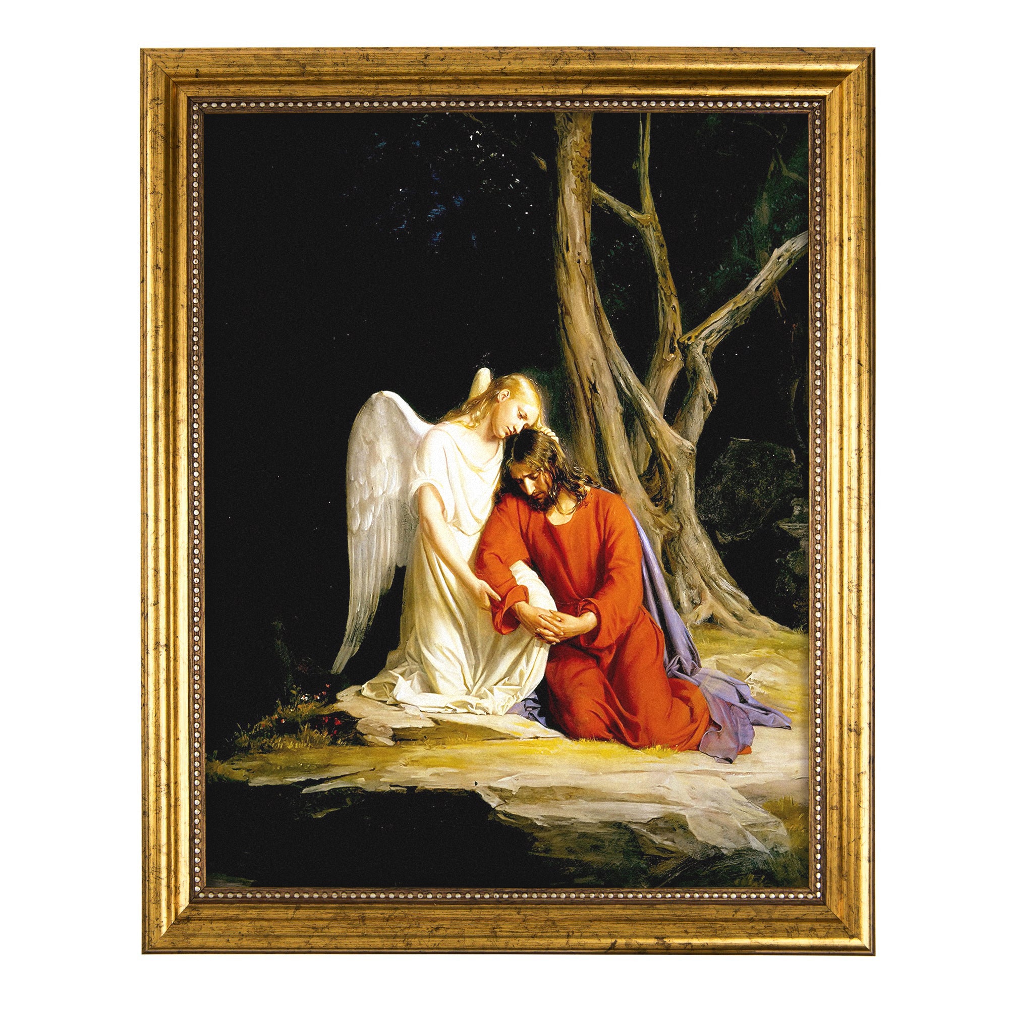 Christ at Gethsemane Antique Gold Framed Print - Multiple Sizes - Image 2