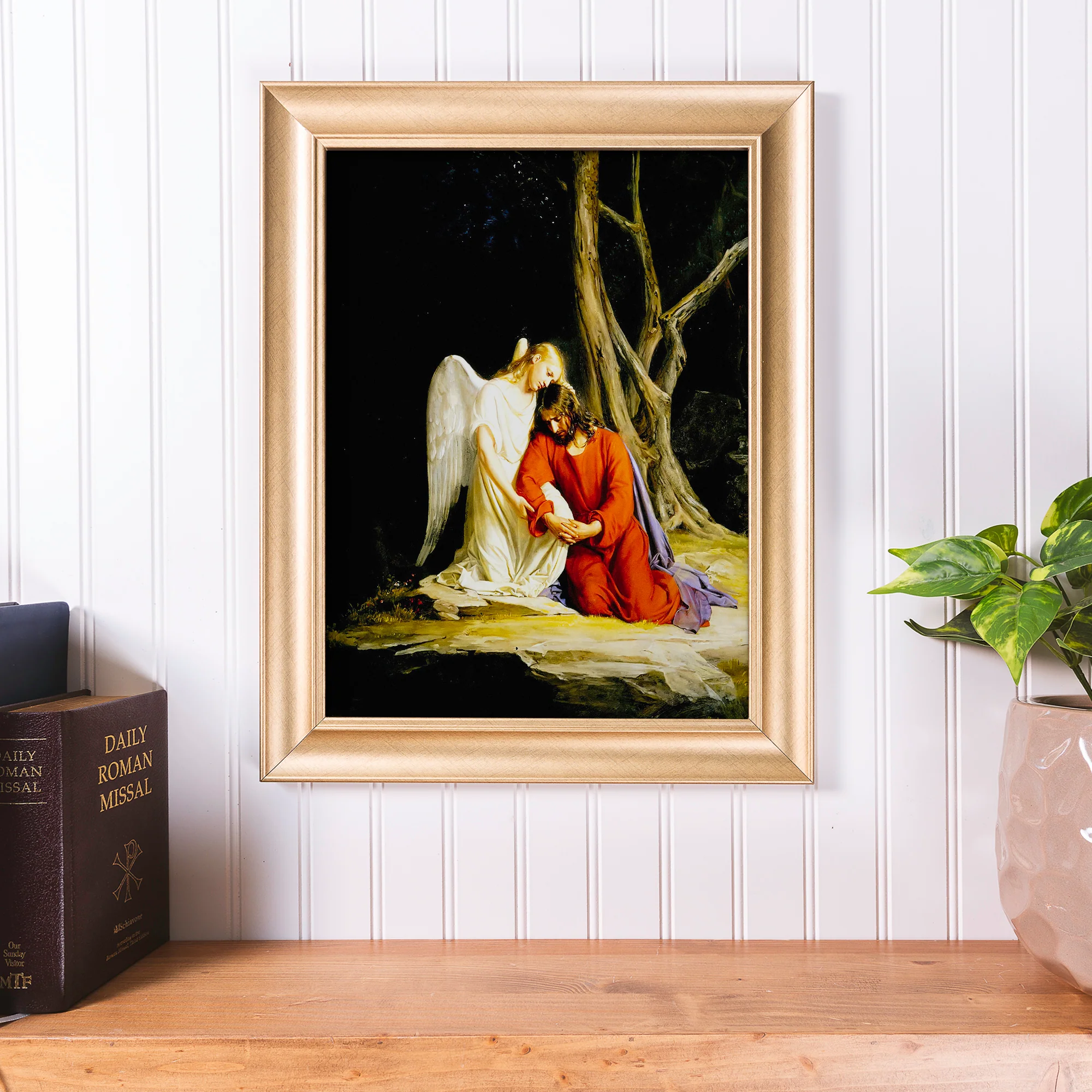 Christ at Gethsemane Antique Gold Framed Print - Multiple Sizes - Image 3