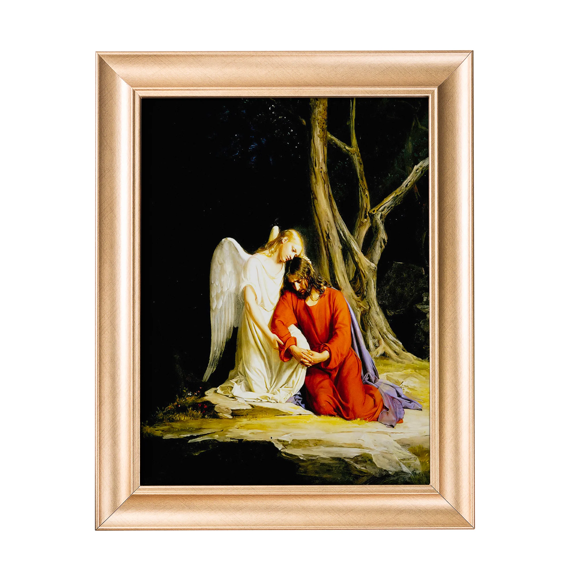Christ at Gethsemane Antique Gold Framed Print - Multiple Sizes - Image 4