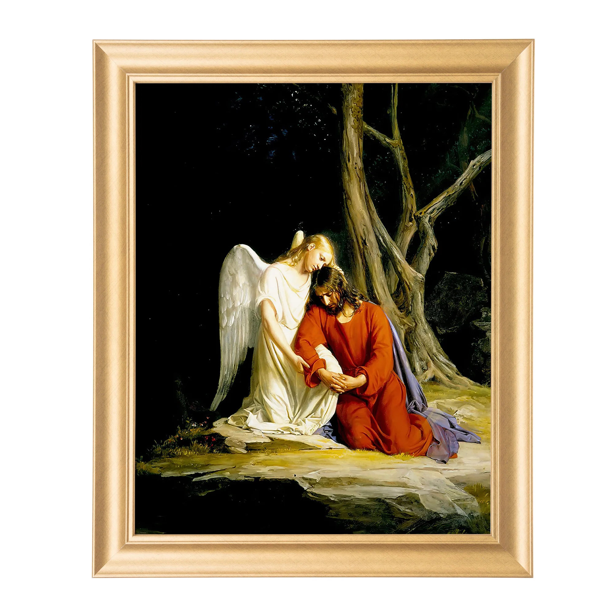 Christ at Gethsemane Antique Gold Framed Print - Multiple Sizes - Image 6
